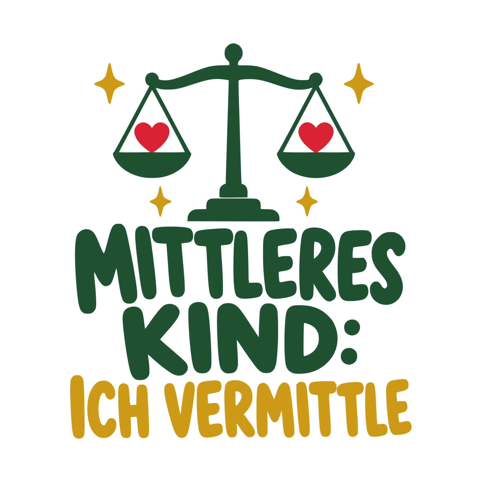 Bügelbild Mittleres Kind: Ich vermittle als Grafik auf weißem Hintergrund (BB010561)