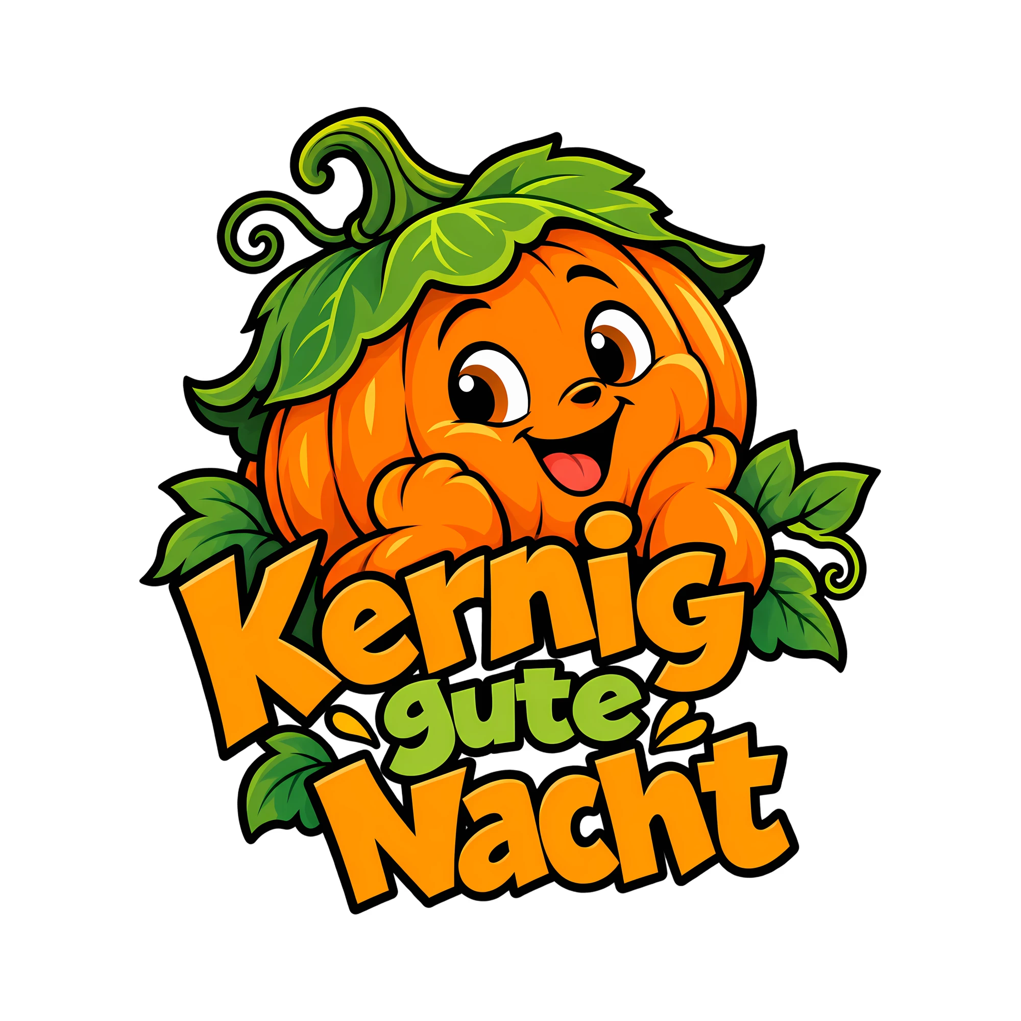 Bügelbild Kernig gute Nacht als Grafik auf weißem Hintergrund (BB012643)