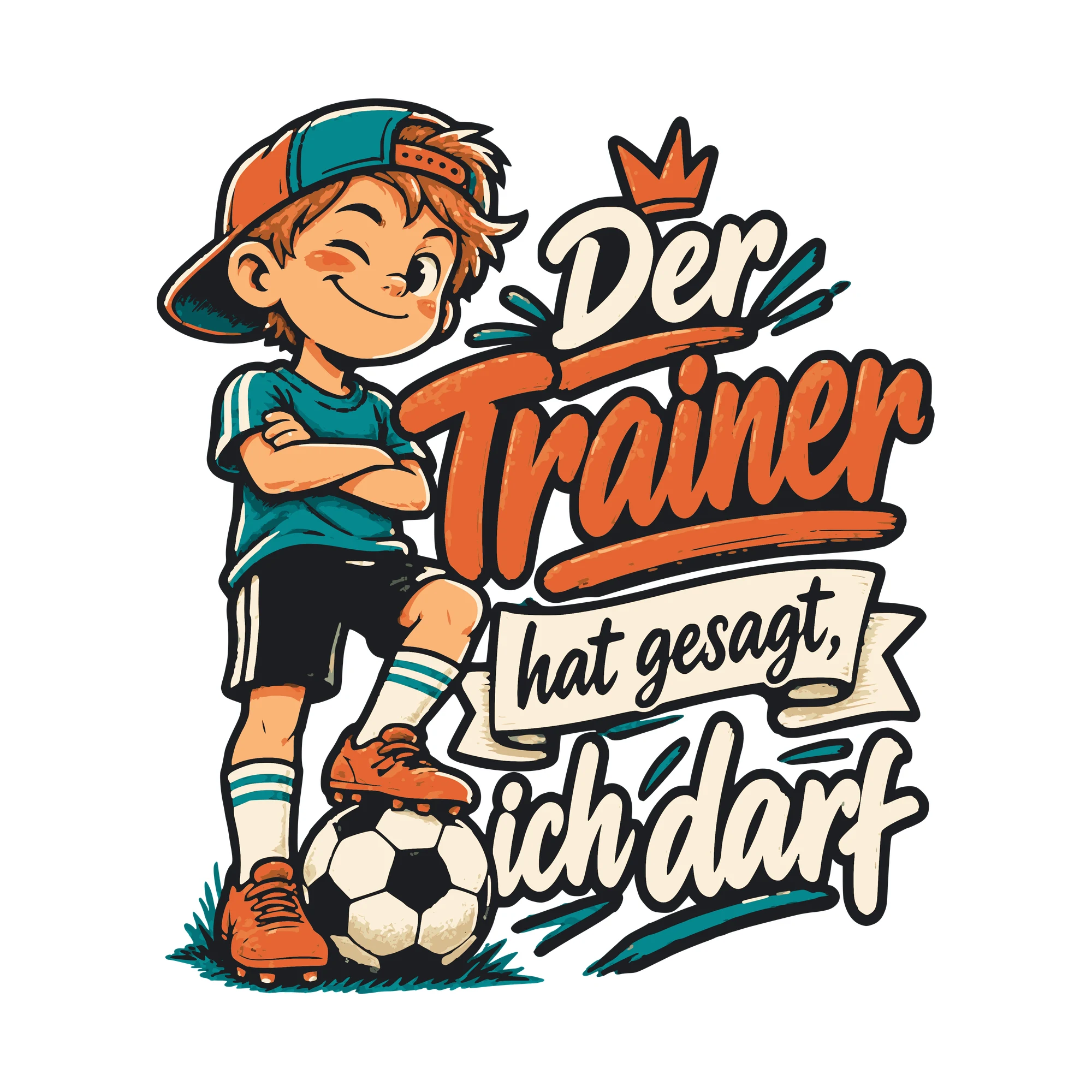 Bügelbild Der Trainer hat gesagt, ich darf als Grafik auf weißem Hintergrund (BB011056)