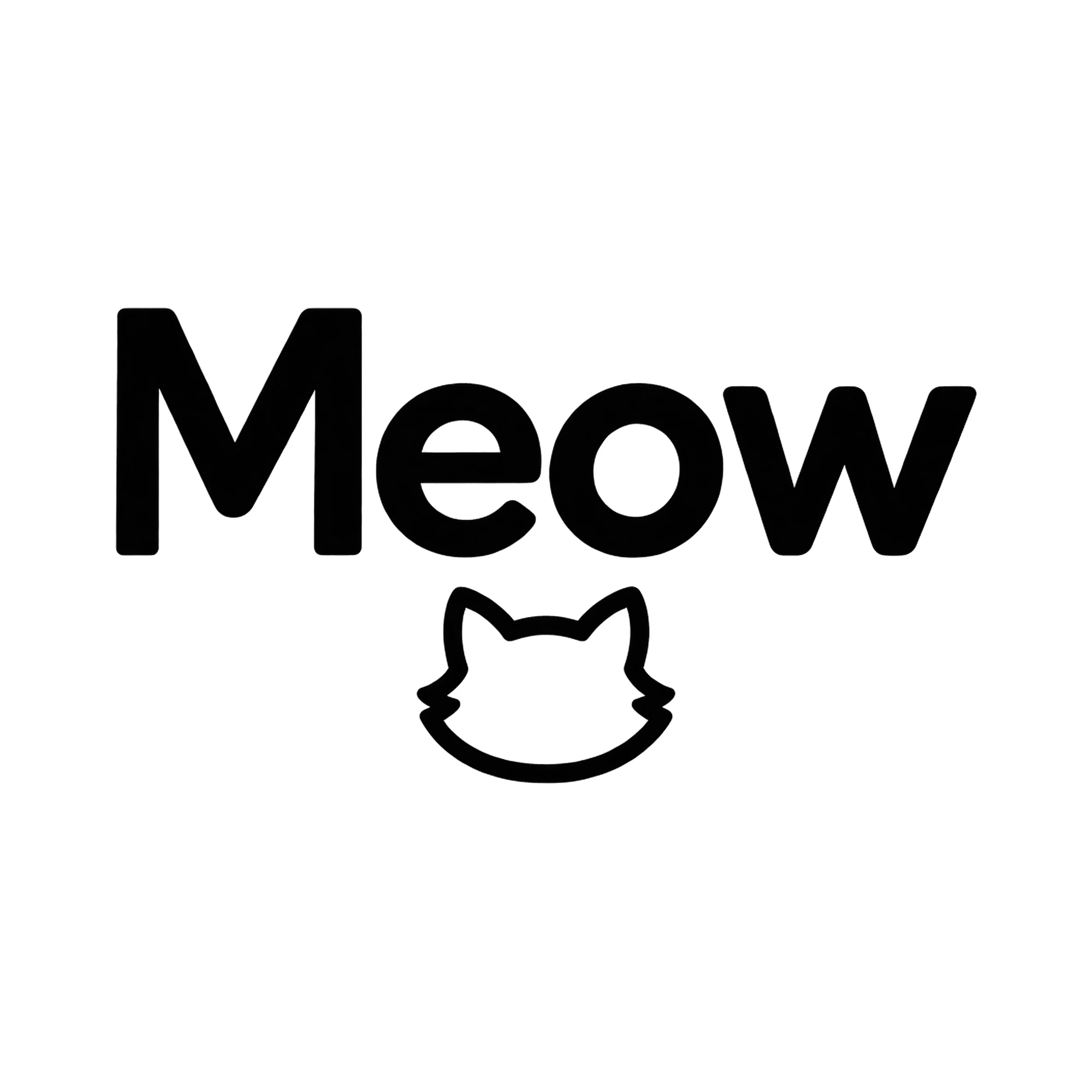 Bügelbild „Meow“ | Tiere Shirt Spruch als Grafik auf weißem Hintergrund (BB016096)