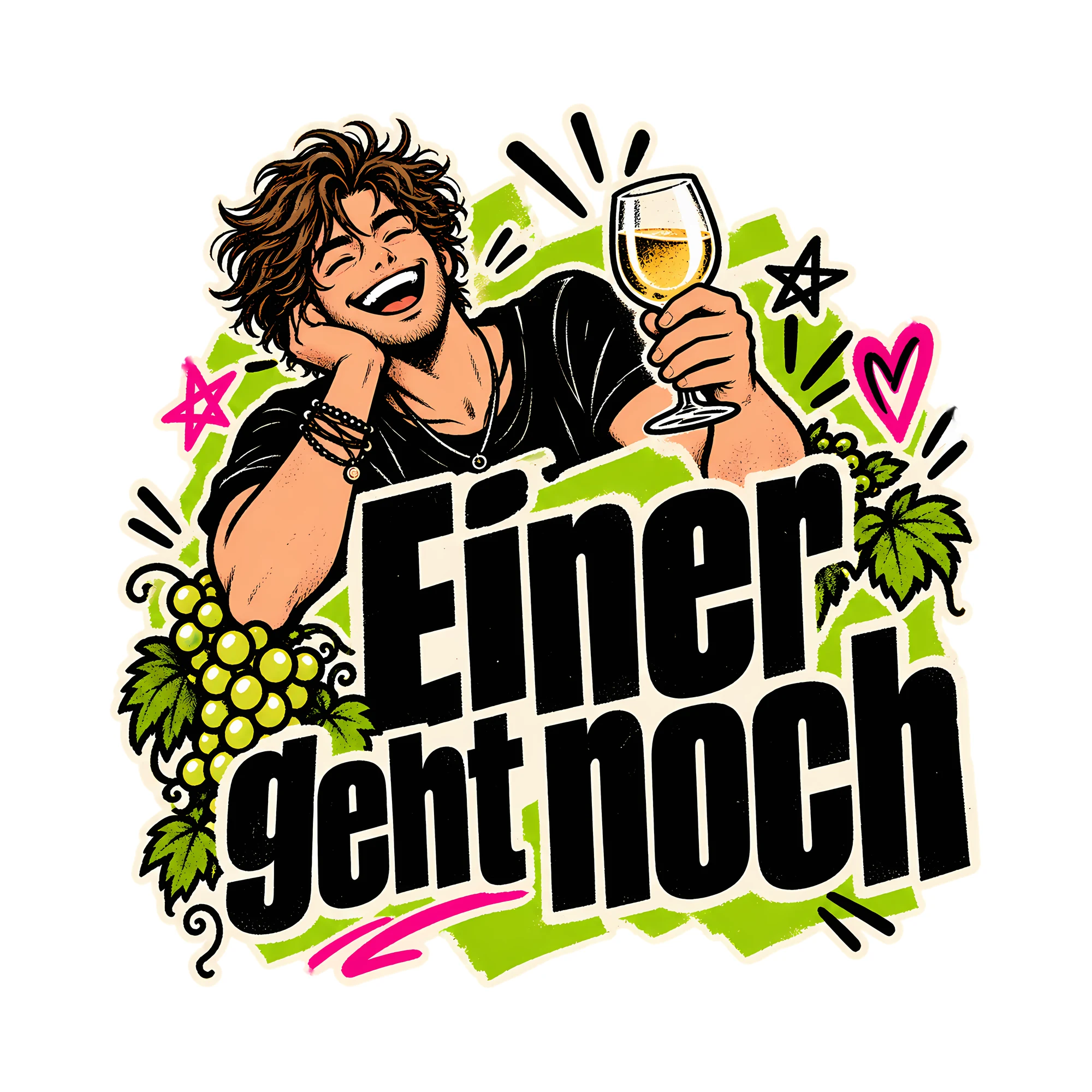 Bügelbild Einer geht noch, Party Shirt Spruch als Grafik auf weißem Hintergrund (BB014632)