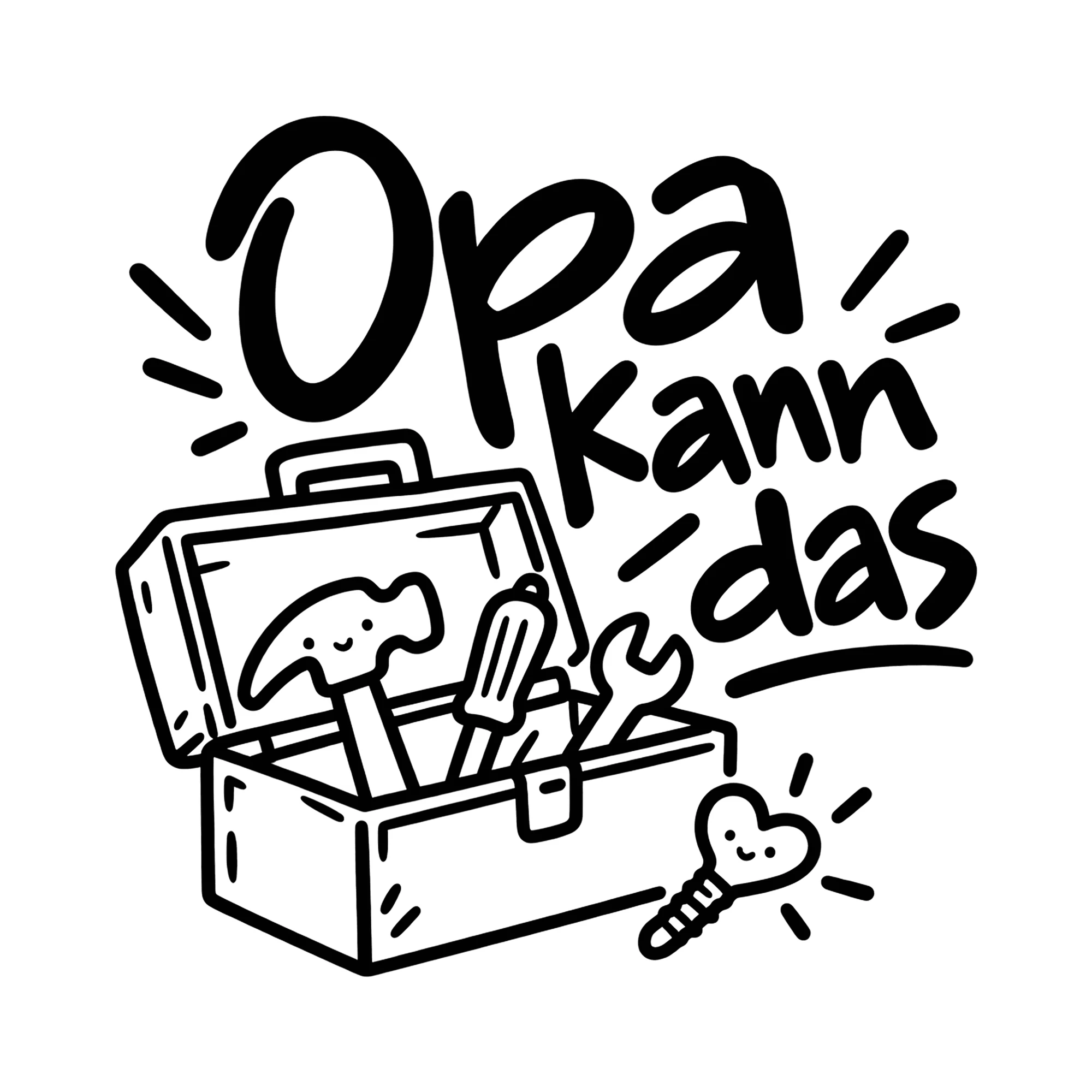 Bügelbild Opa kann das als Grafik auf weißem Hintergrund (BB012484)