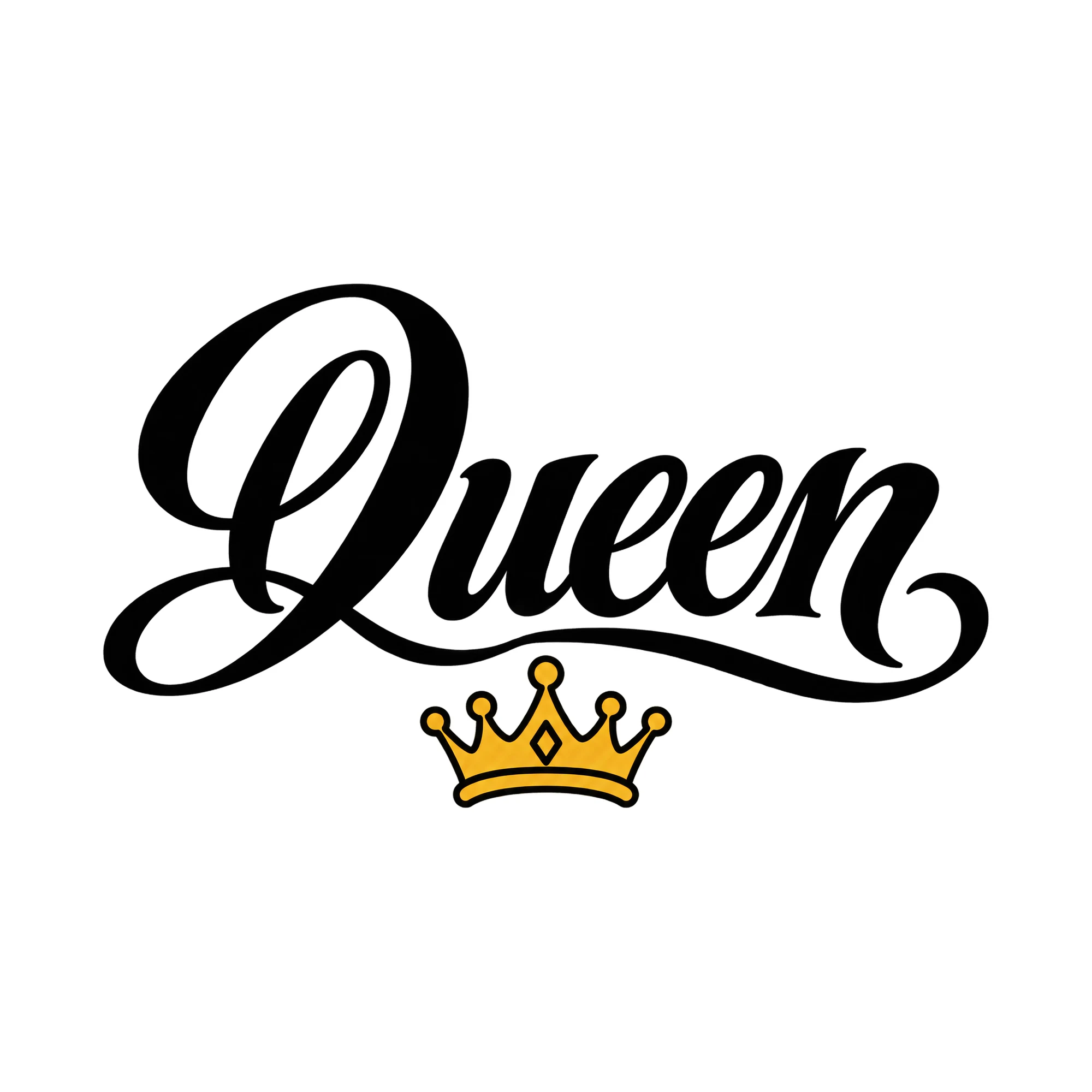 Bügelbild Queen, Lustiger Shirt Spruch als Grafik auf weißem Hintergrund (BB016000)