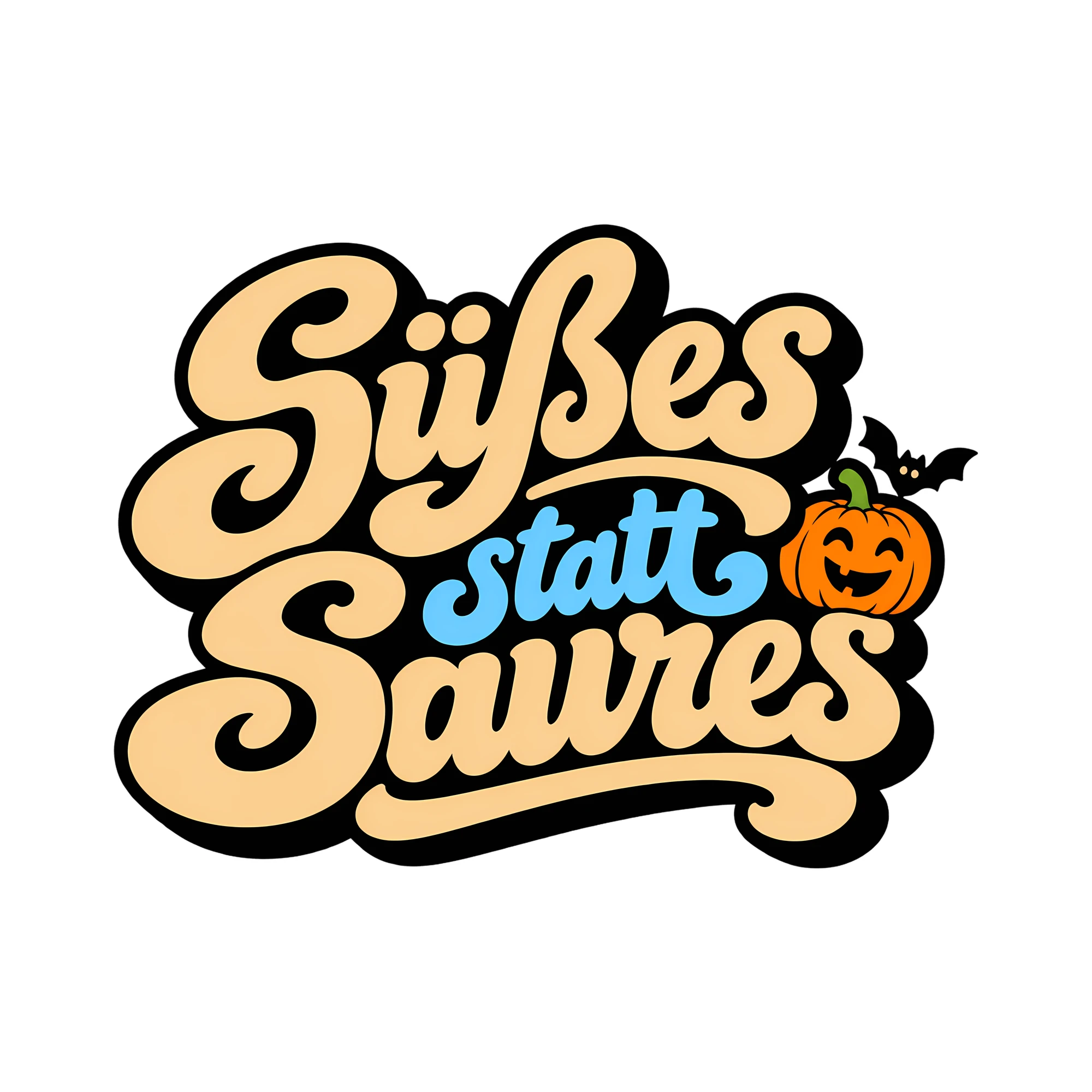 Bügelbild Süßes statt Saures als Grafik auf weißem Hintergrund (BB012611)