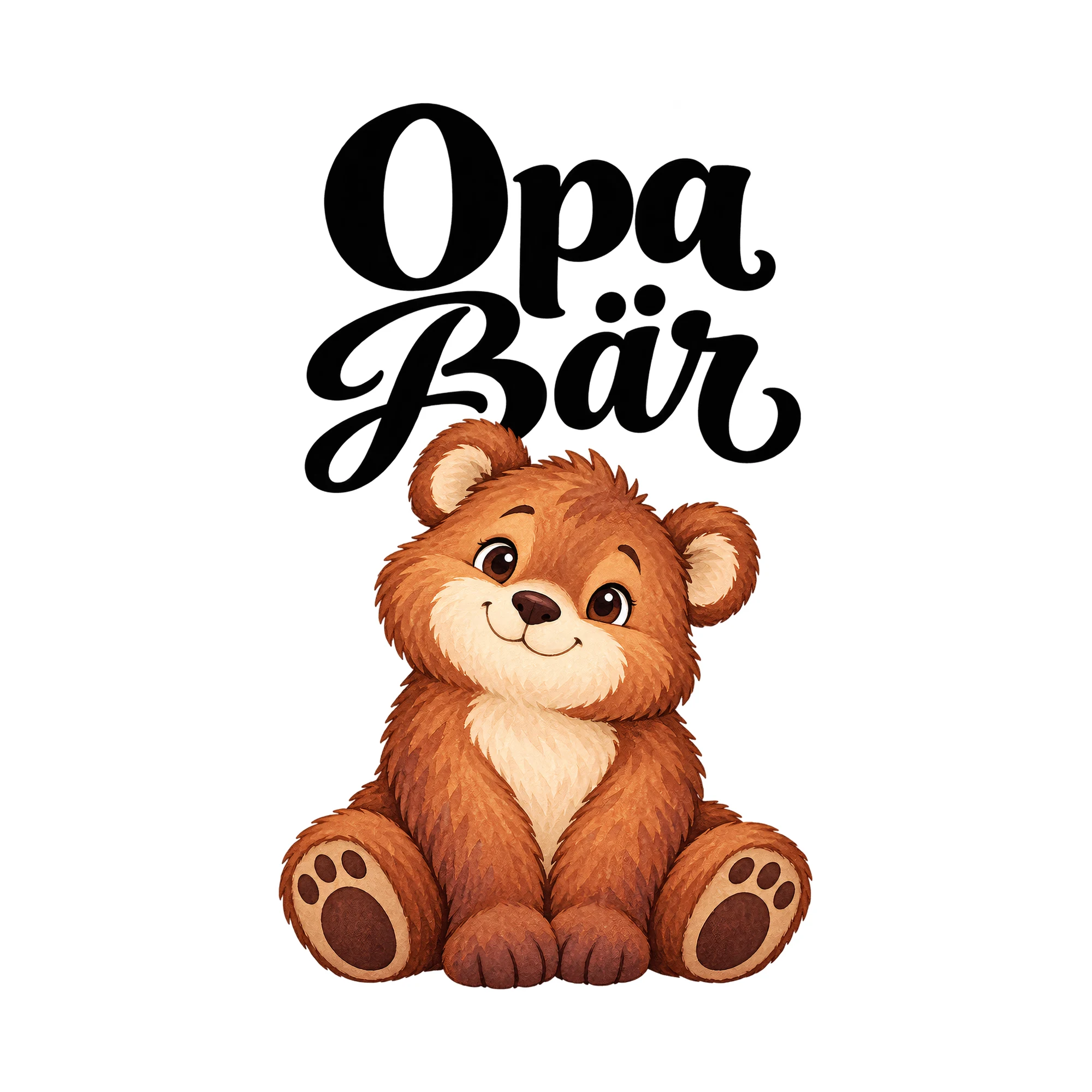 Bügelbild Opa Bär, Großeltern Shirt Spruch als Grafik auf weißem Hintergrund (BB015198)