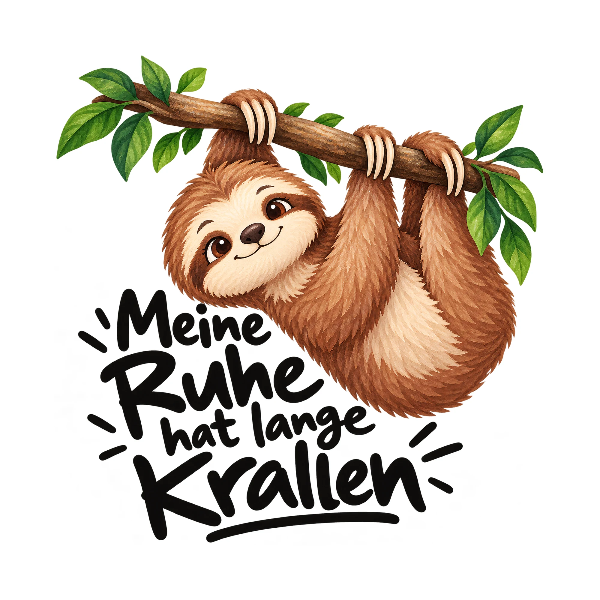 Bügelbild Meine Ruhe hat lange Krallen als Grafik auf weißem Hintergrund (BB012962)