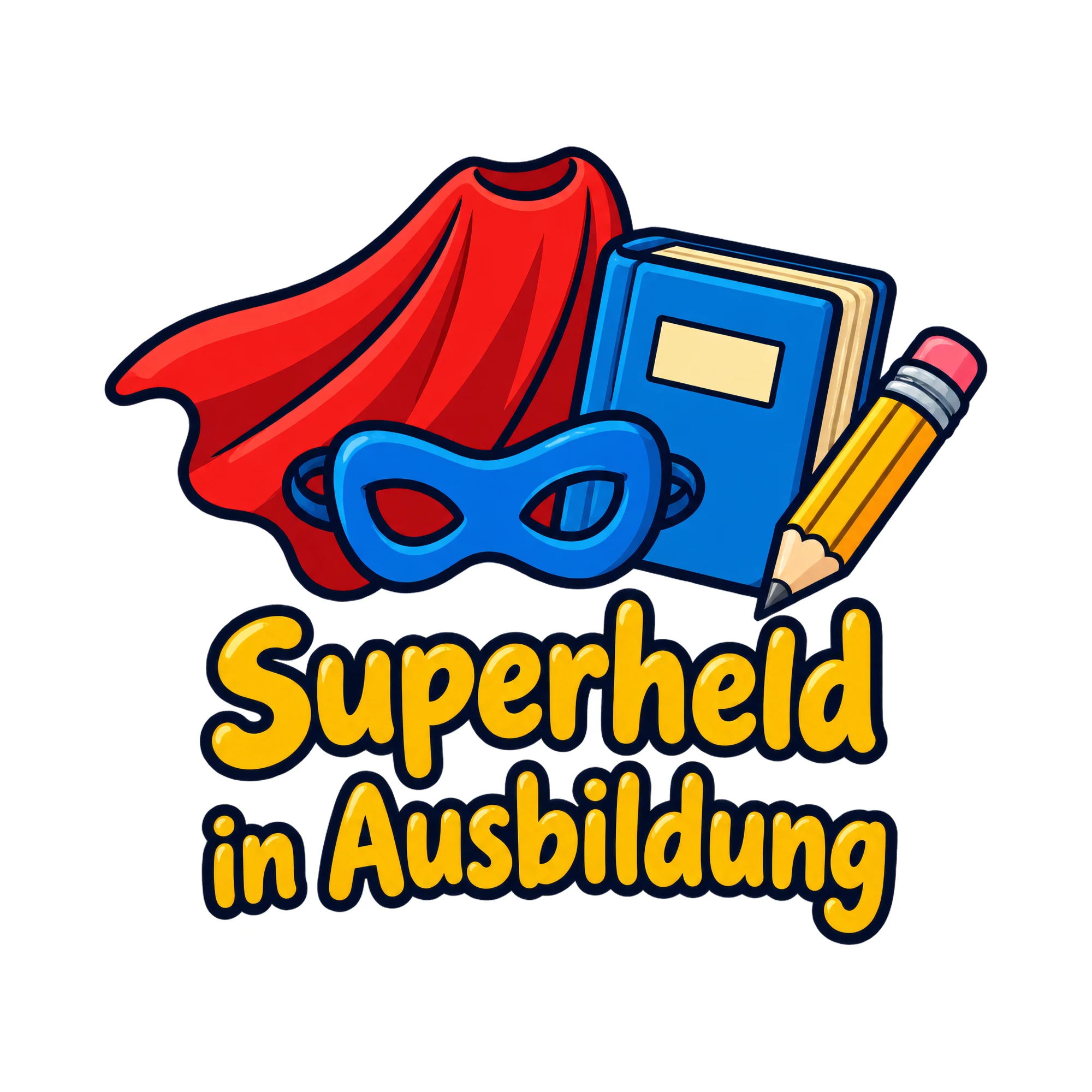 Bügelbild Superheld in Ausbildung, Kinder Shirt Motiv als Grafik auf weißem Hintergrund (BB016739)
