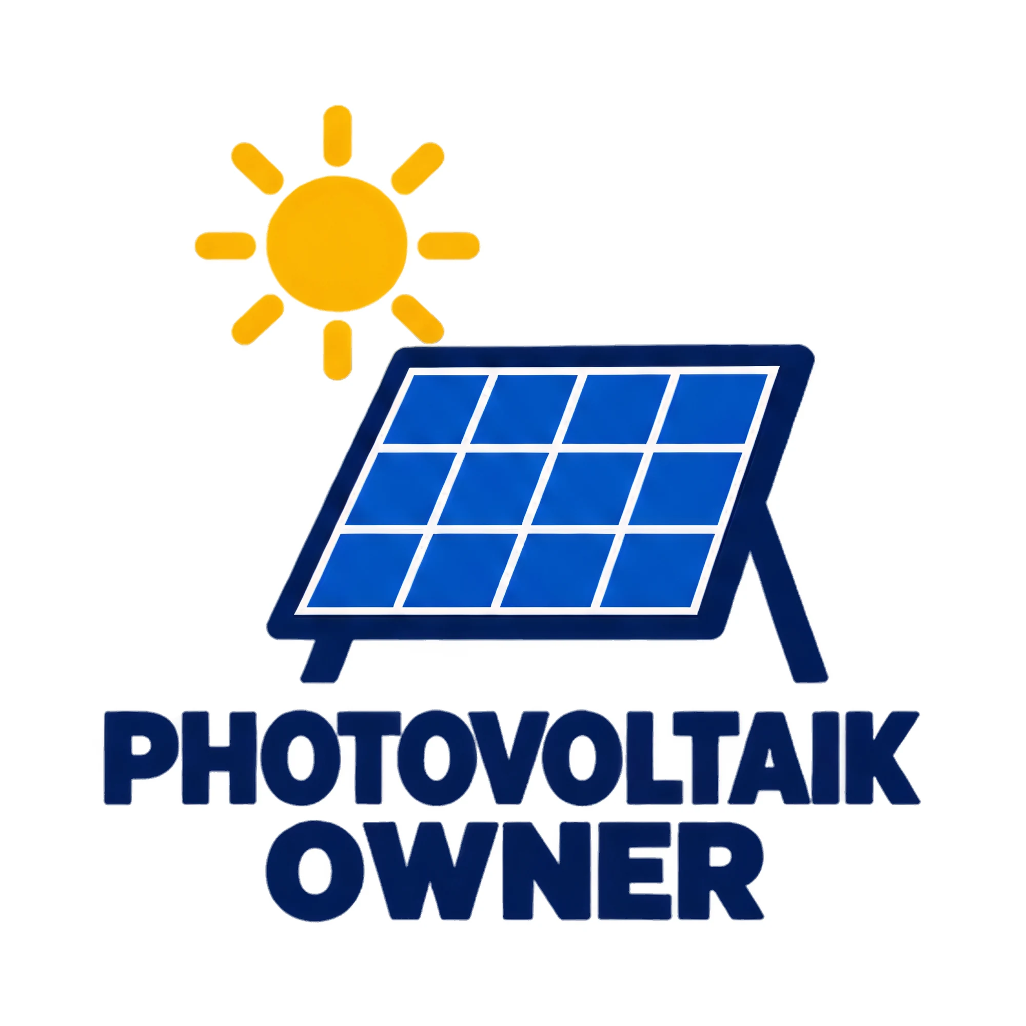Bügelbild PHOTOVOLTAIK OWNER als Grafik auf weißem Hintergrund (BB021362)