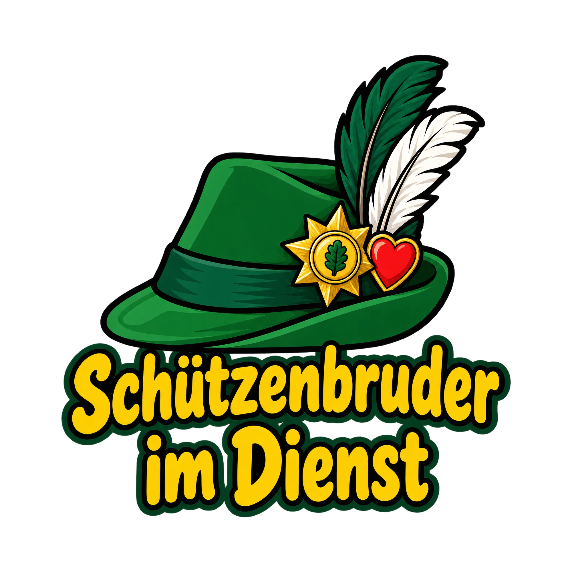 Bügelbild Schützenbruder im Dienst, Vereine Shirt Spruch als Grafik auf weißem Hintergrund (BB016676)