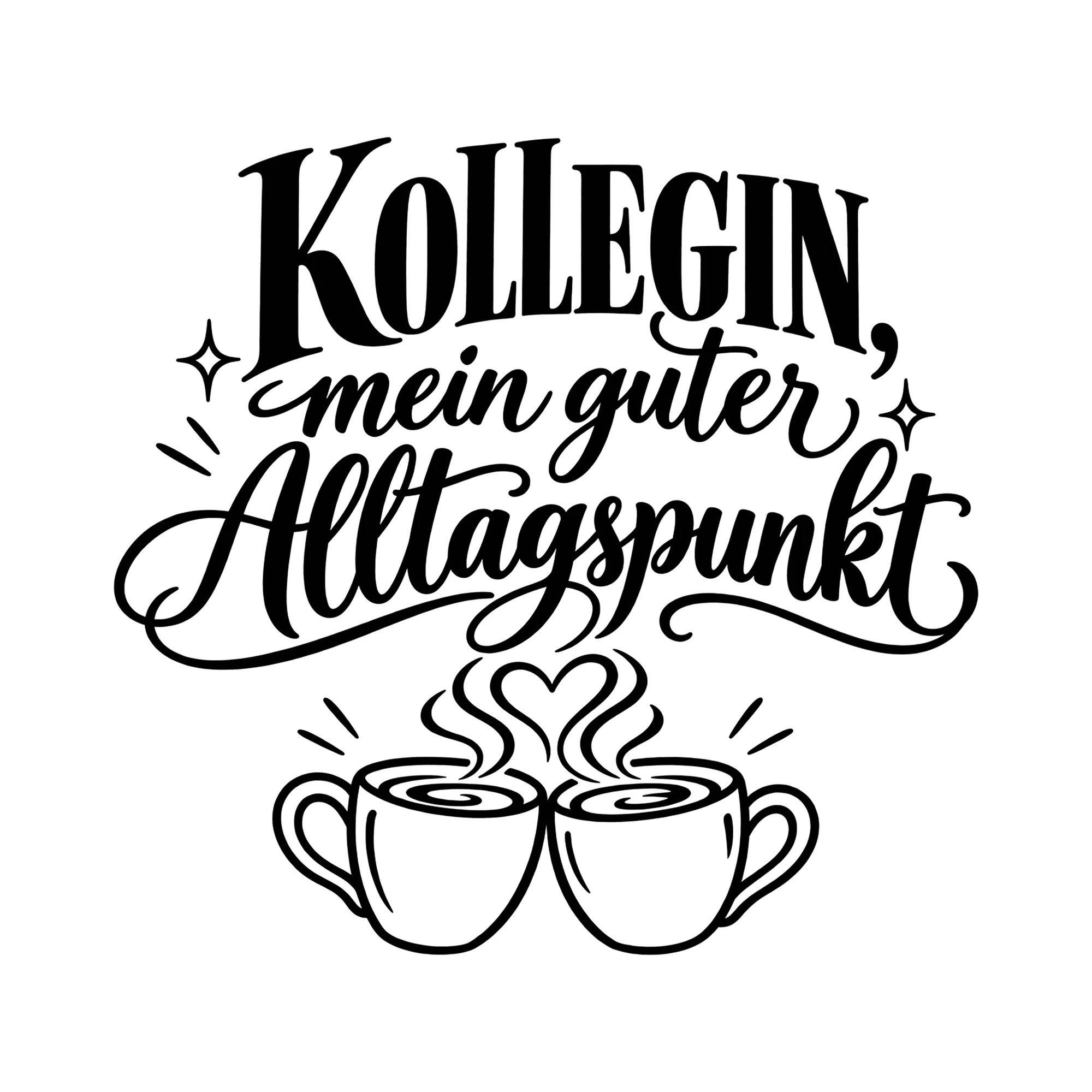 Bügelbild Kollegin, mein guter Alltagspunkt als Grafik auf weißem Hintergrund (BB011709)