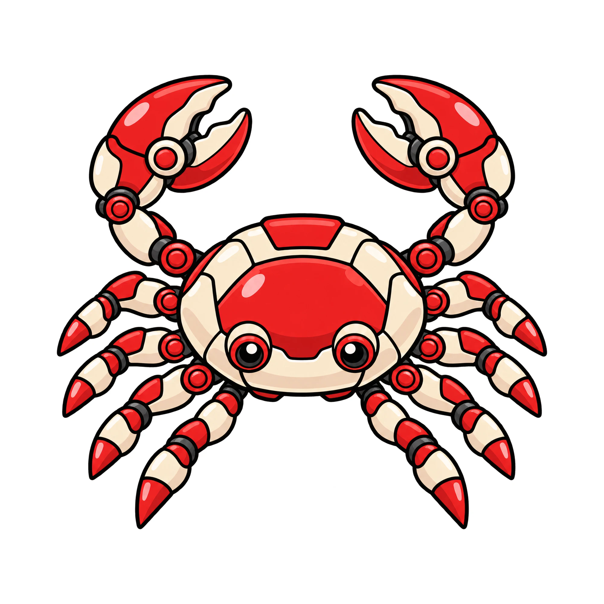 Bügelbild Mecha Robotic Zodiac Sign Cancer, Lustiger Shirt Motiv als Grafik auf weißem Hintergrund (BB015996)