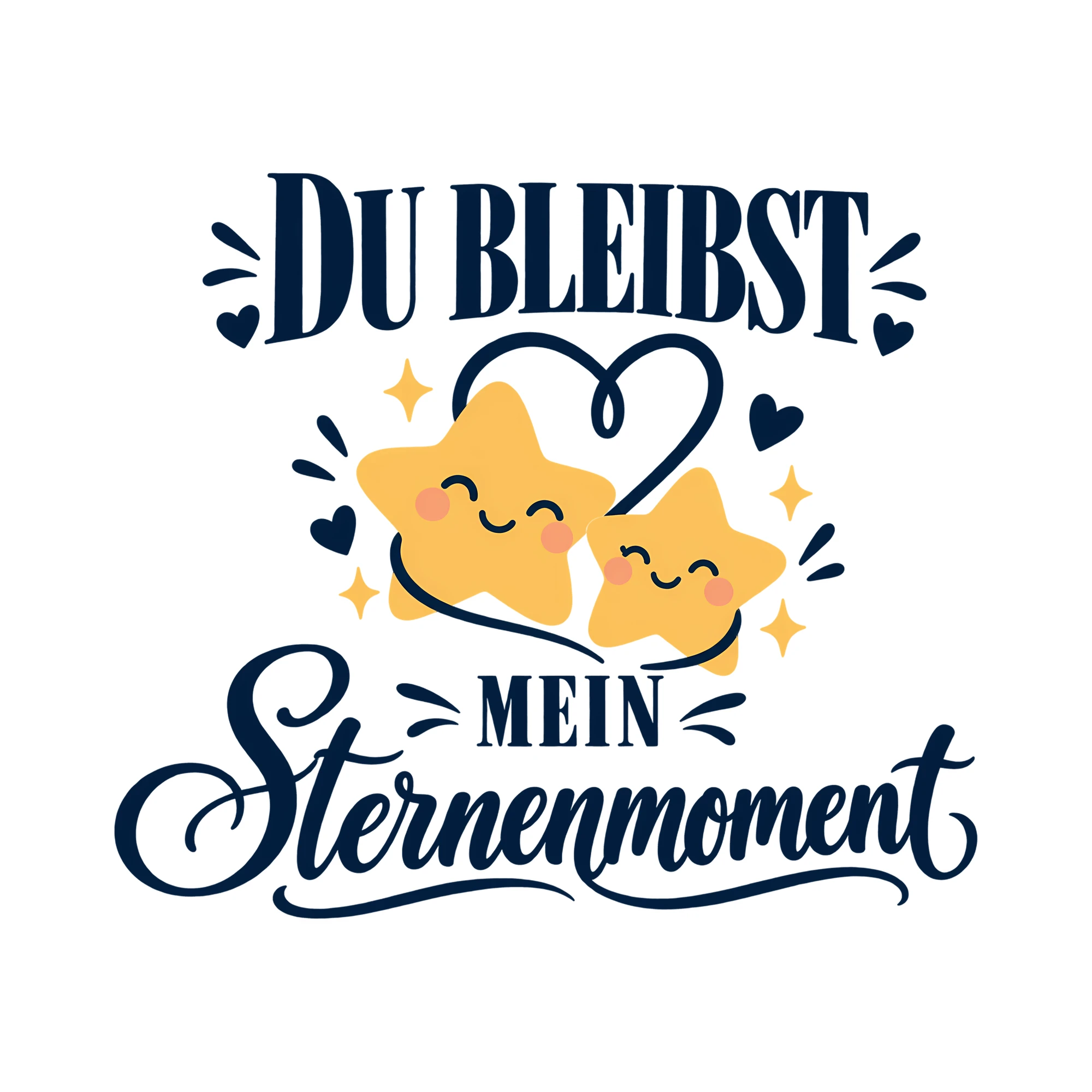 Bügelbild Du bleibst mein Sternenmoment als Grafik auf weißem Hintergrund (BB013554)