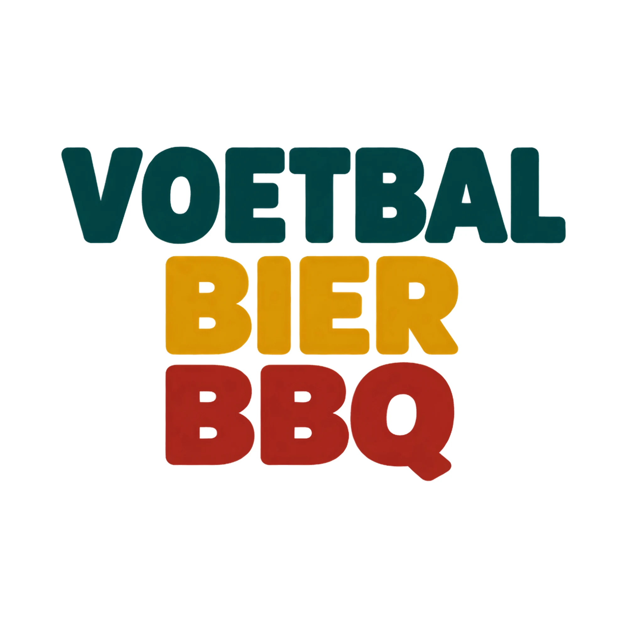Bügelbild Voetbal Bier Bbq, Party Shirt Spruch als Grafik auf weißem Hintergrund (BB017701)