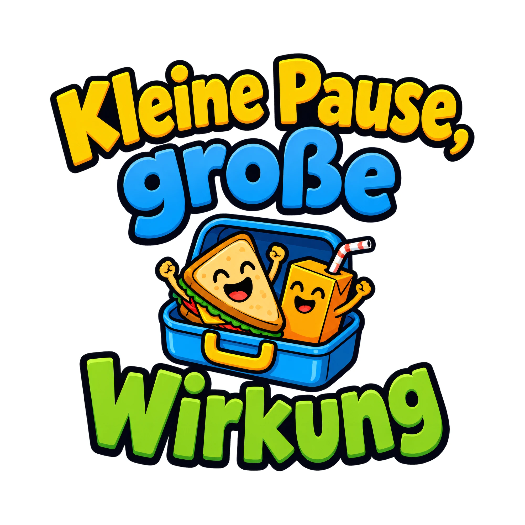 Bügelbild Kleine Pause, große Wirkung, Lustiger Shirt Spruch als Grafik auf weißem Hintergrund (BB016765)