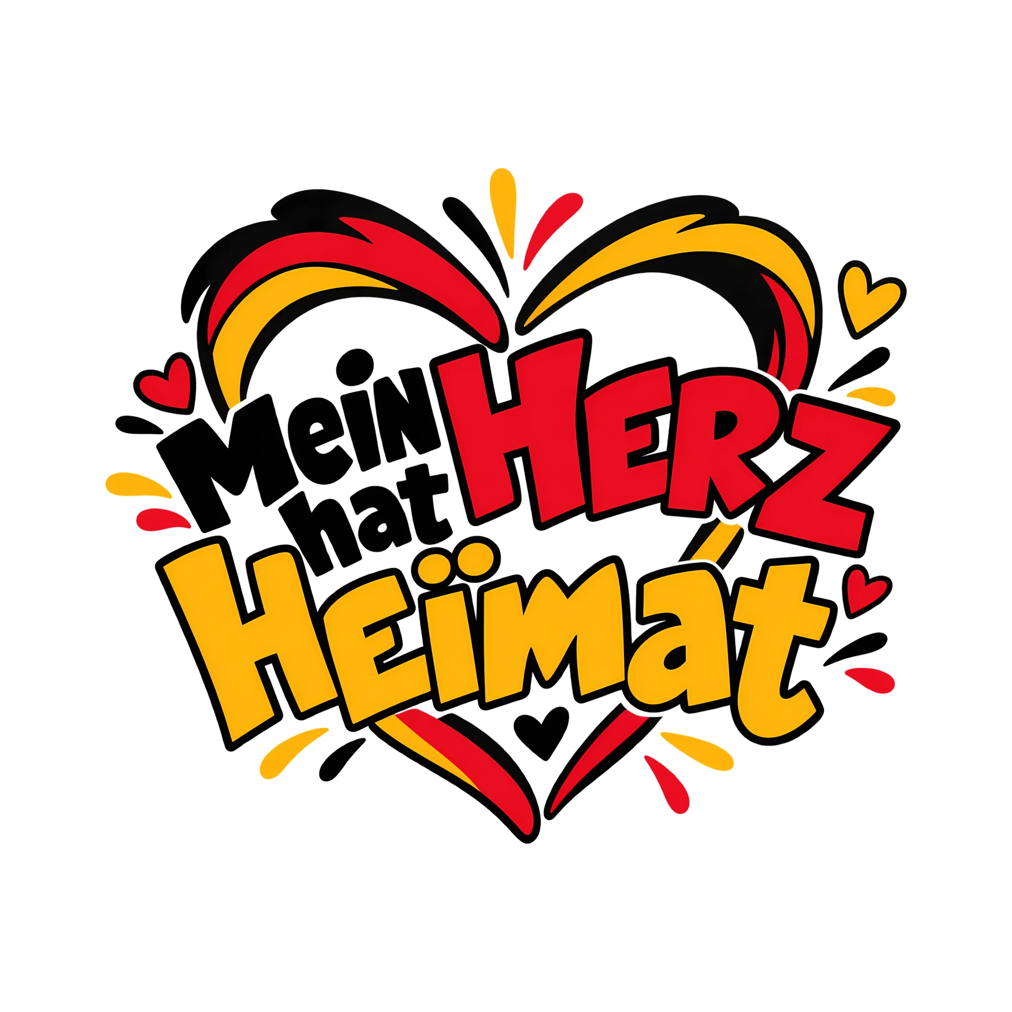 Bügelbild Mein Herz hat Heimat als Grafik auf weißem Hintergrund (BB013664)