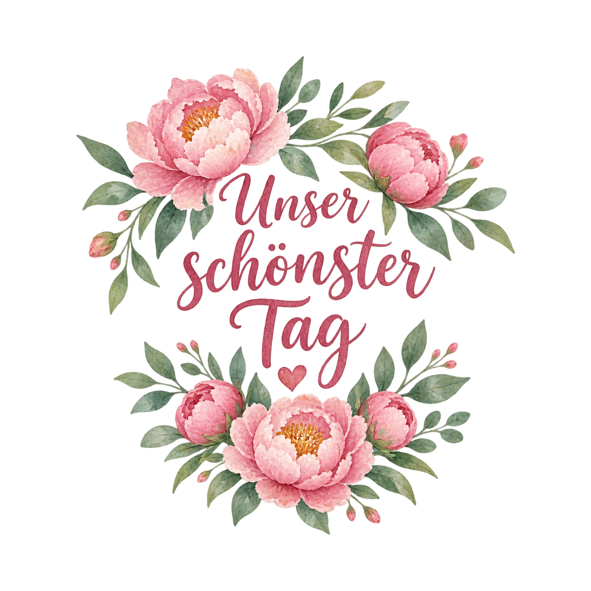 Bügelbild Unser schönster Tag, JGA Shirt Spruch als Grafik auf weißem Hintergrund (BB018397)