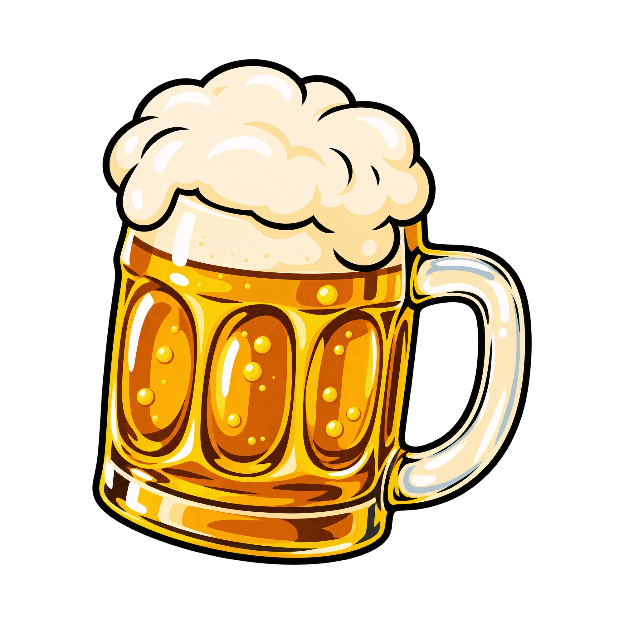 Bügelbild Maßkrug Bier, Lustiger Shirt Motiv als Grafik auf weißem Hintergrund (BB014980)