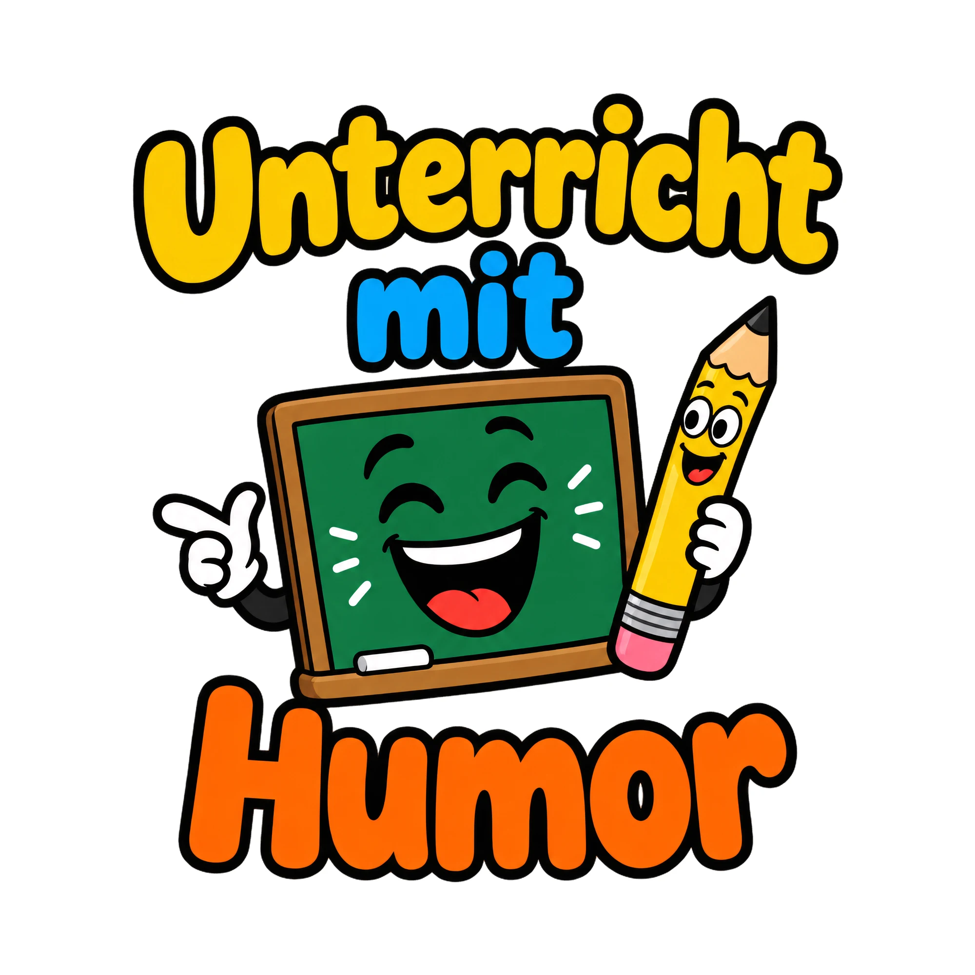 Bügelbild Unterricht mit Humor als Grafik auf weißem Hintergrund (BB020351)