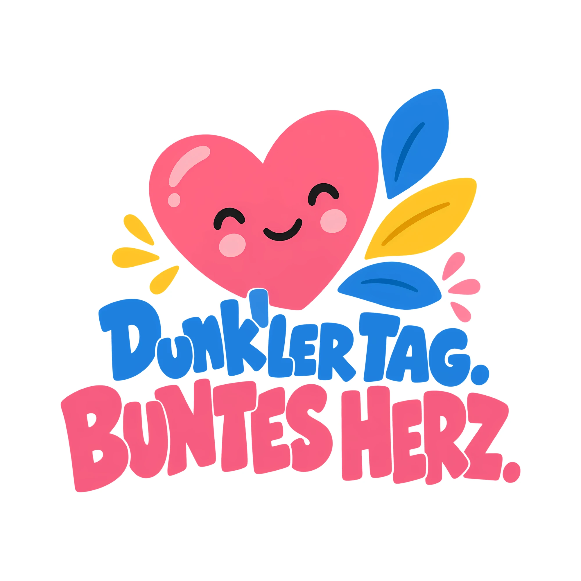 Bügelbild Dunkler Tag. Buntes Herz. als Grafik auf weißem Hintergrund (BB013560)