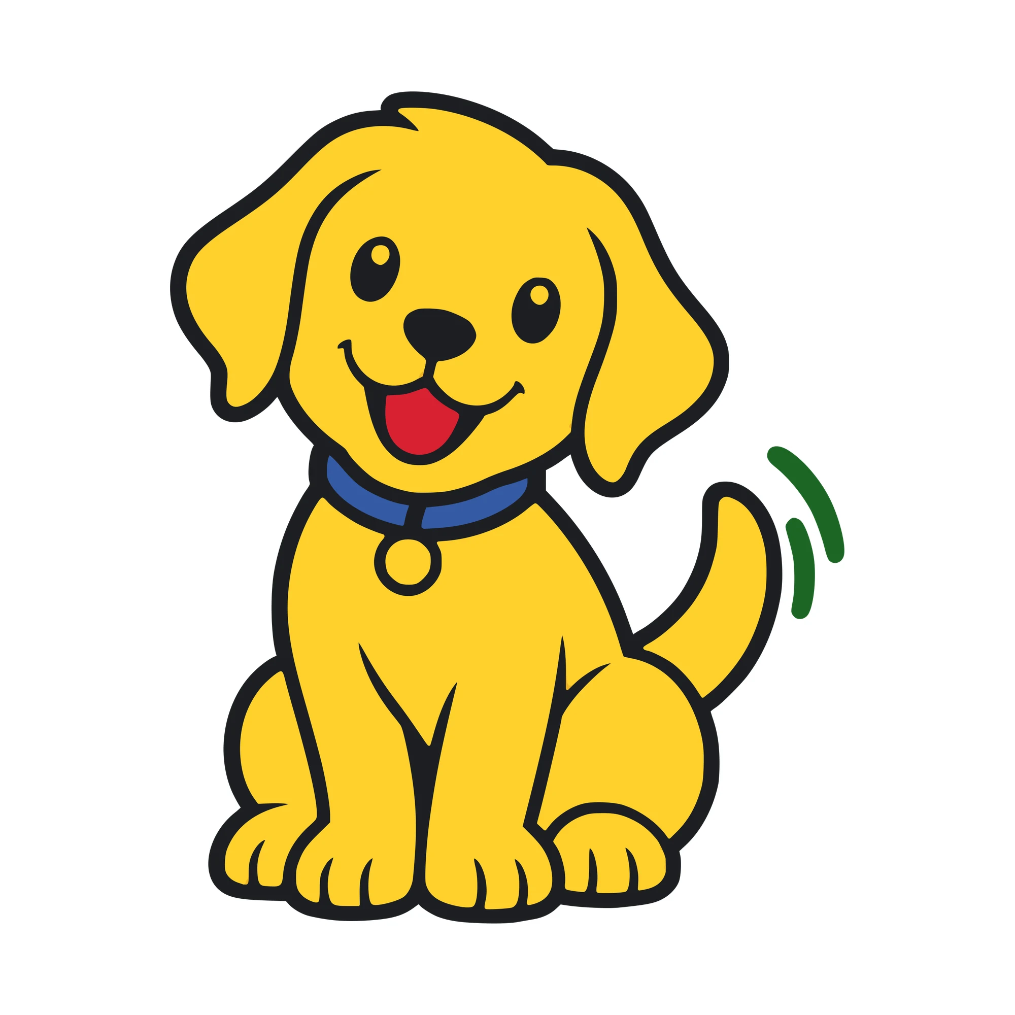 Bügelbild Labrador im Comic-Stil als Grafik auf weißem Hintergrund (BB011021)