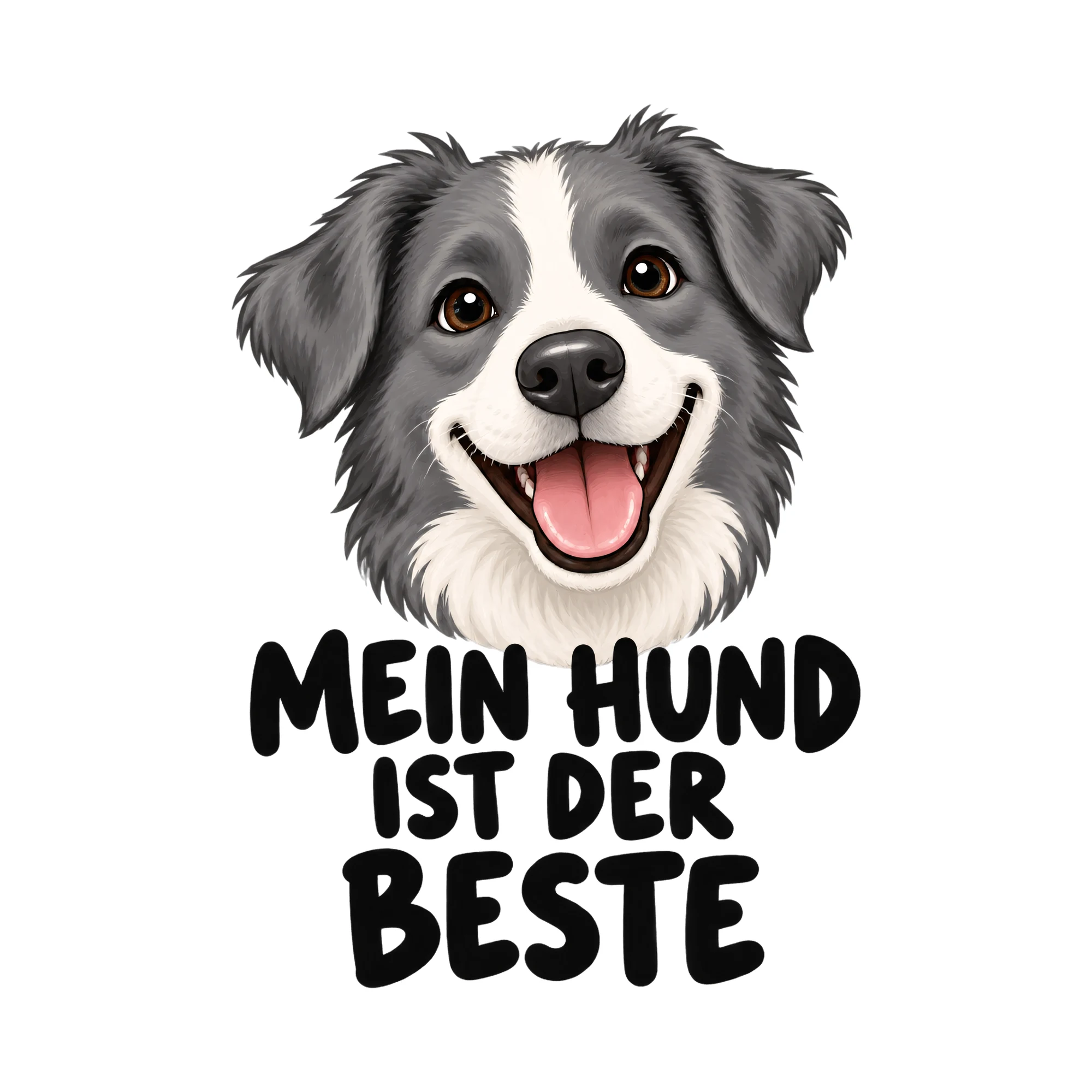 Bügelbild Mein Hund ist der Beste, Tiere Shirt Spruch als Grafik auf weißem Hintergrund (BB017203)