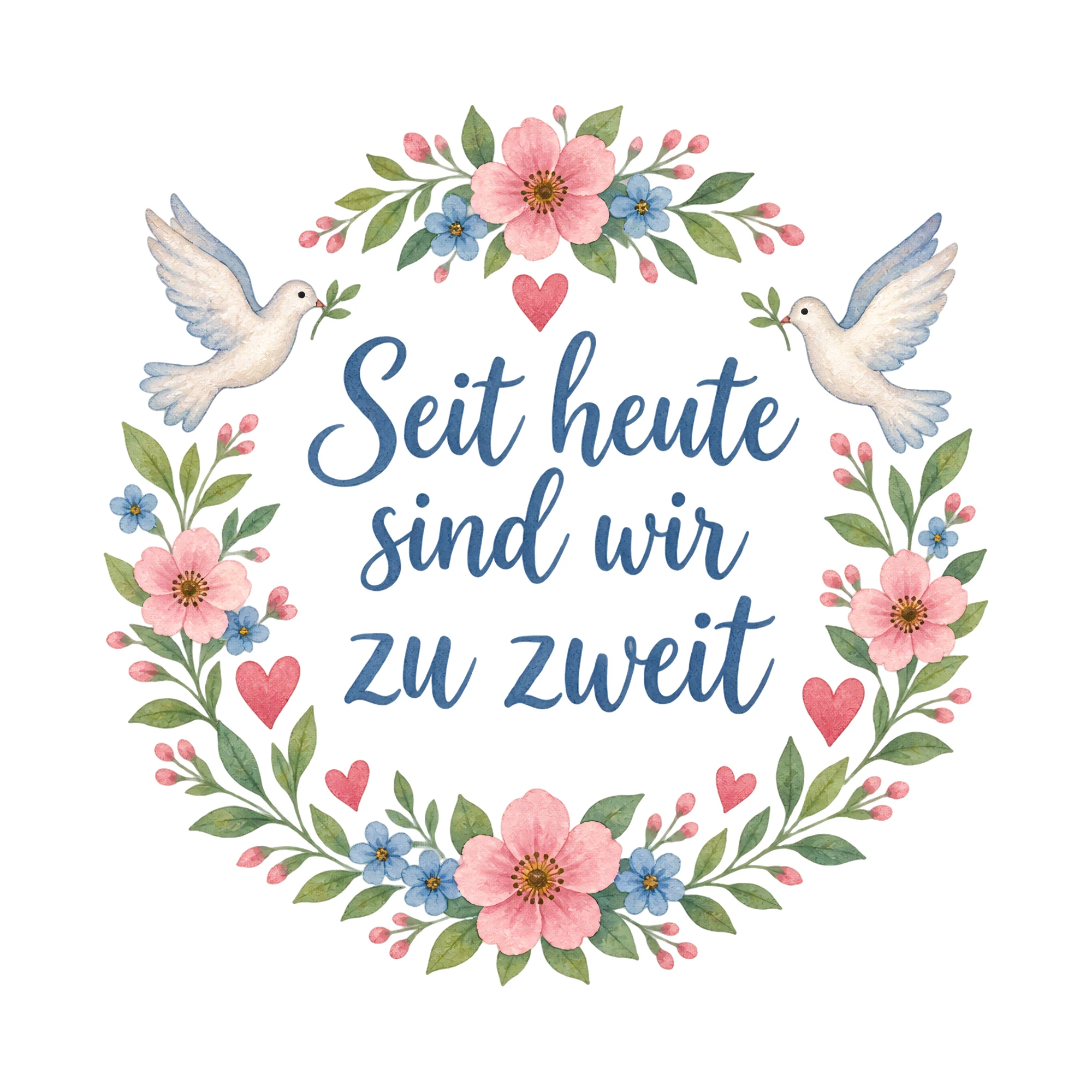 Bügelbild Seit heute sind wir zu zweit, JGA Shirt Spruch als Grafik auf weißem Hintergrund (BB018395)