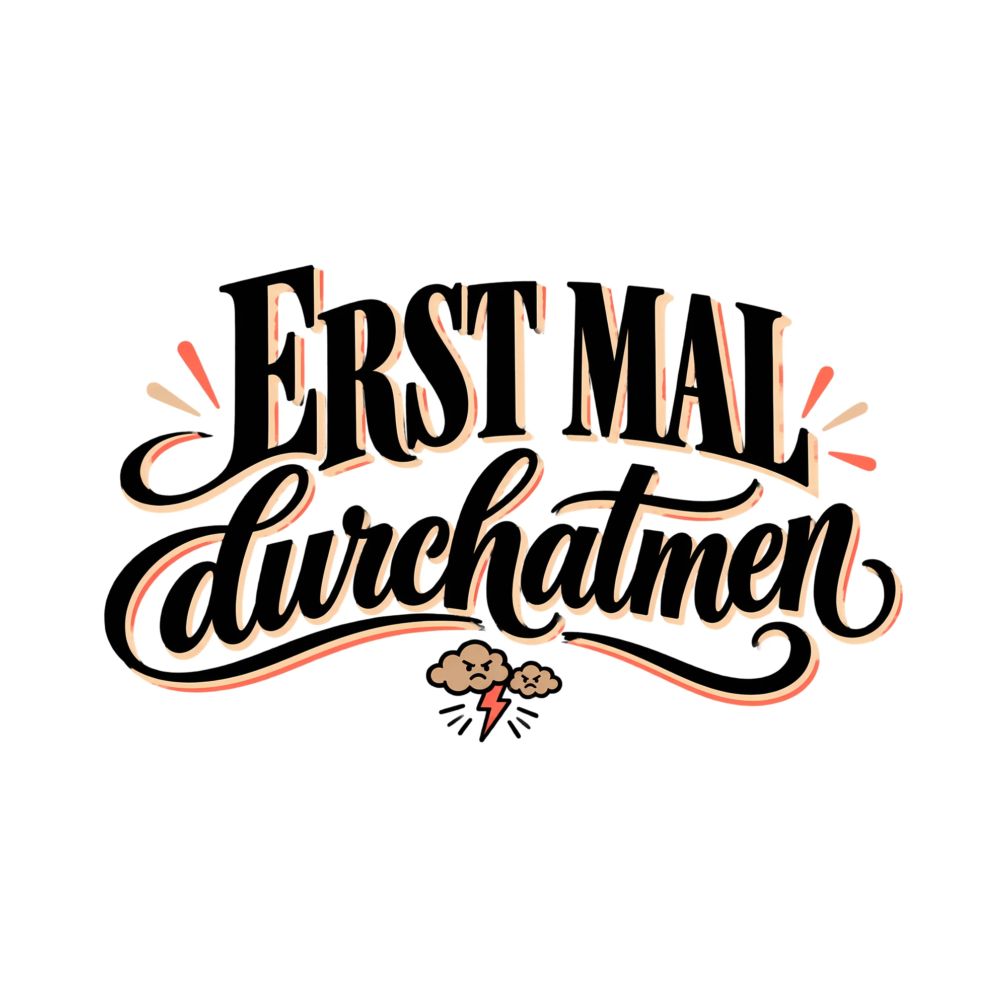 Bügelbild Erst mal durchatmen als Grafik auf weißem Hintergrund (BB014108)