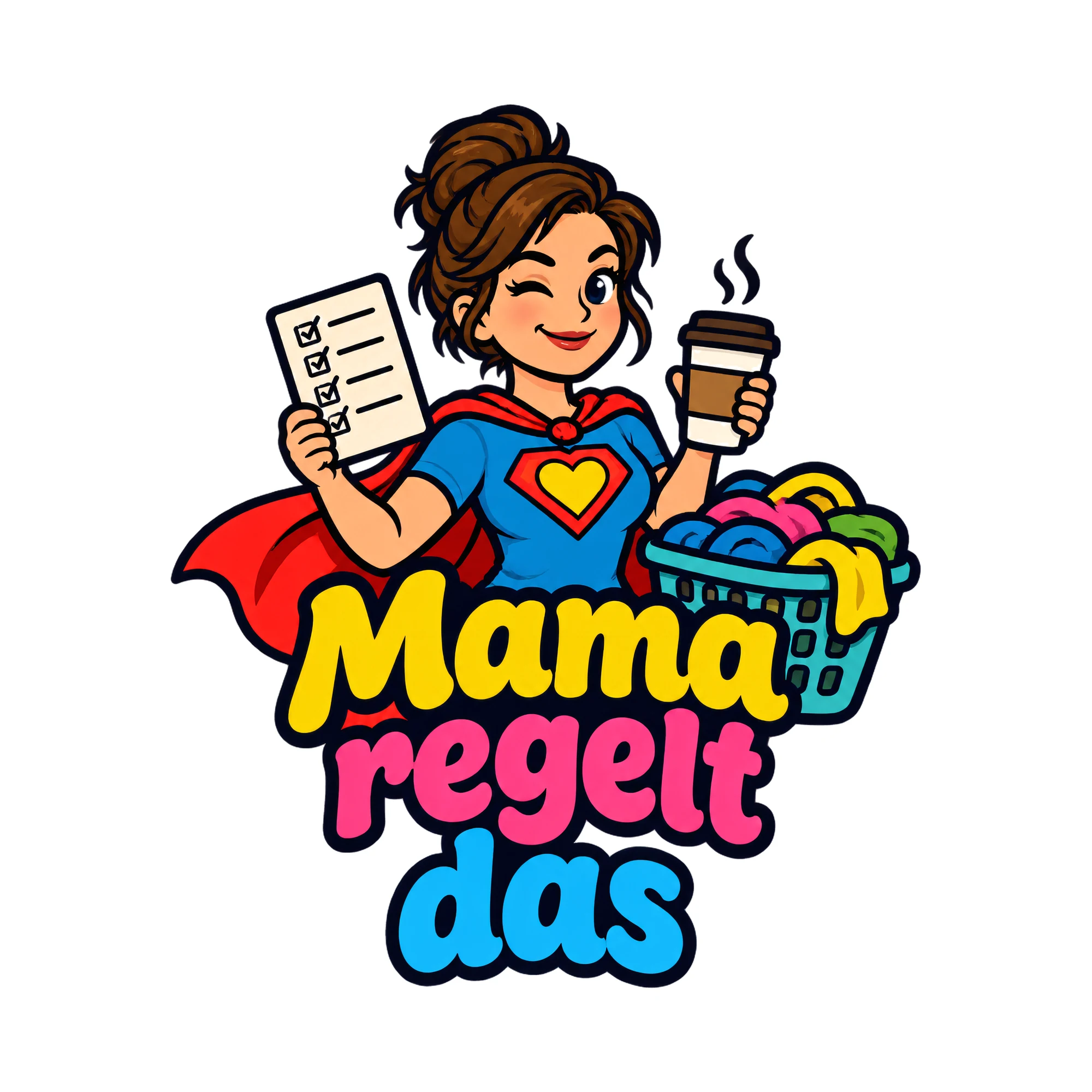 Bügelbild Mama regelt das als Grafik auf weißem Hintergrund (BB019168)