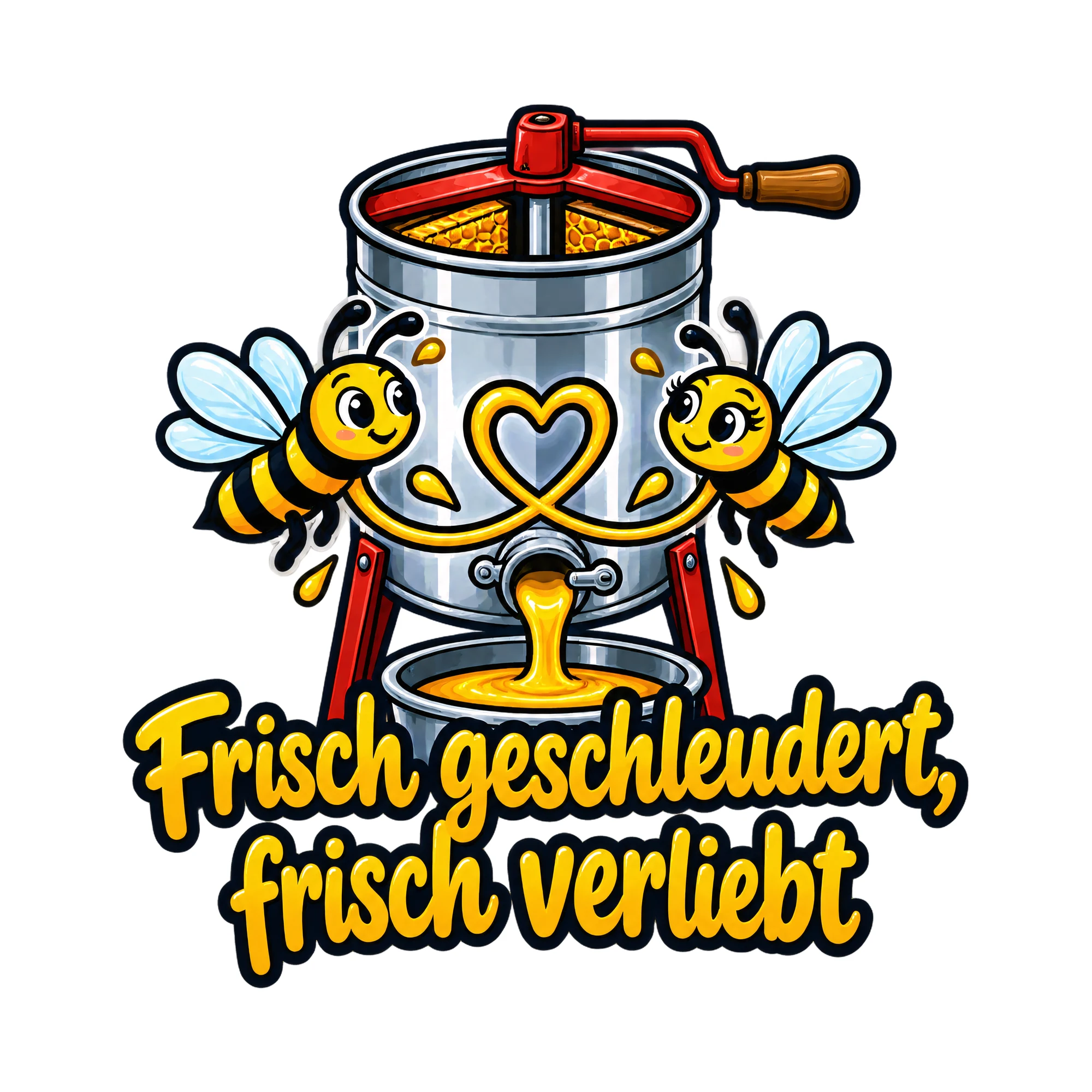 Bügelbild Frisch geschleudert, frisch verliebt als Grafik auf weißem Hintergrund (BB019311)