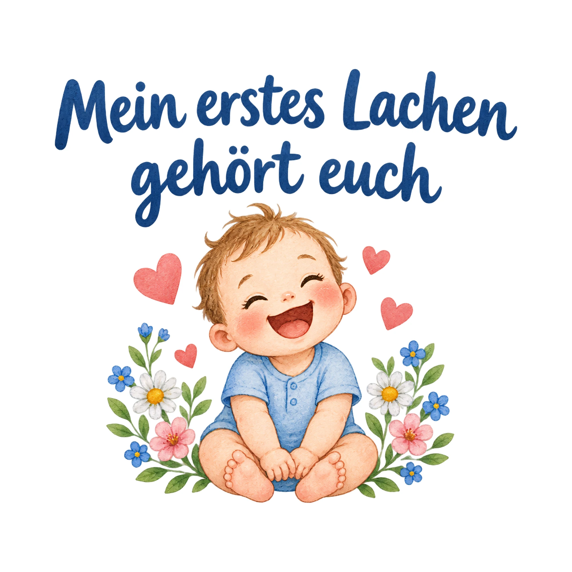 Bügelbild Mein erstes Lachen gehört euch als Grafik auf weißem Hintergrund (BB020060)