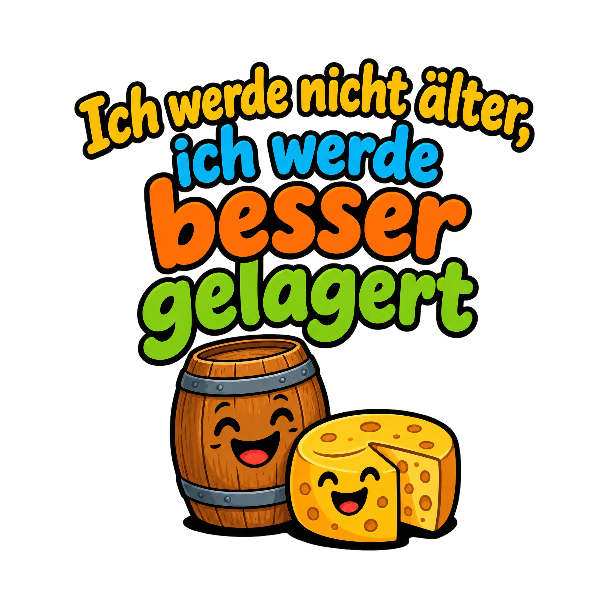 Bügelbild Ich werde nicht aelter ich werde als Grafik auf weißem Hintergrund (BB016351)