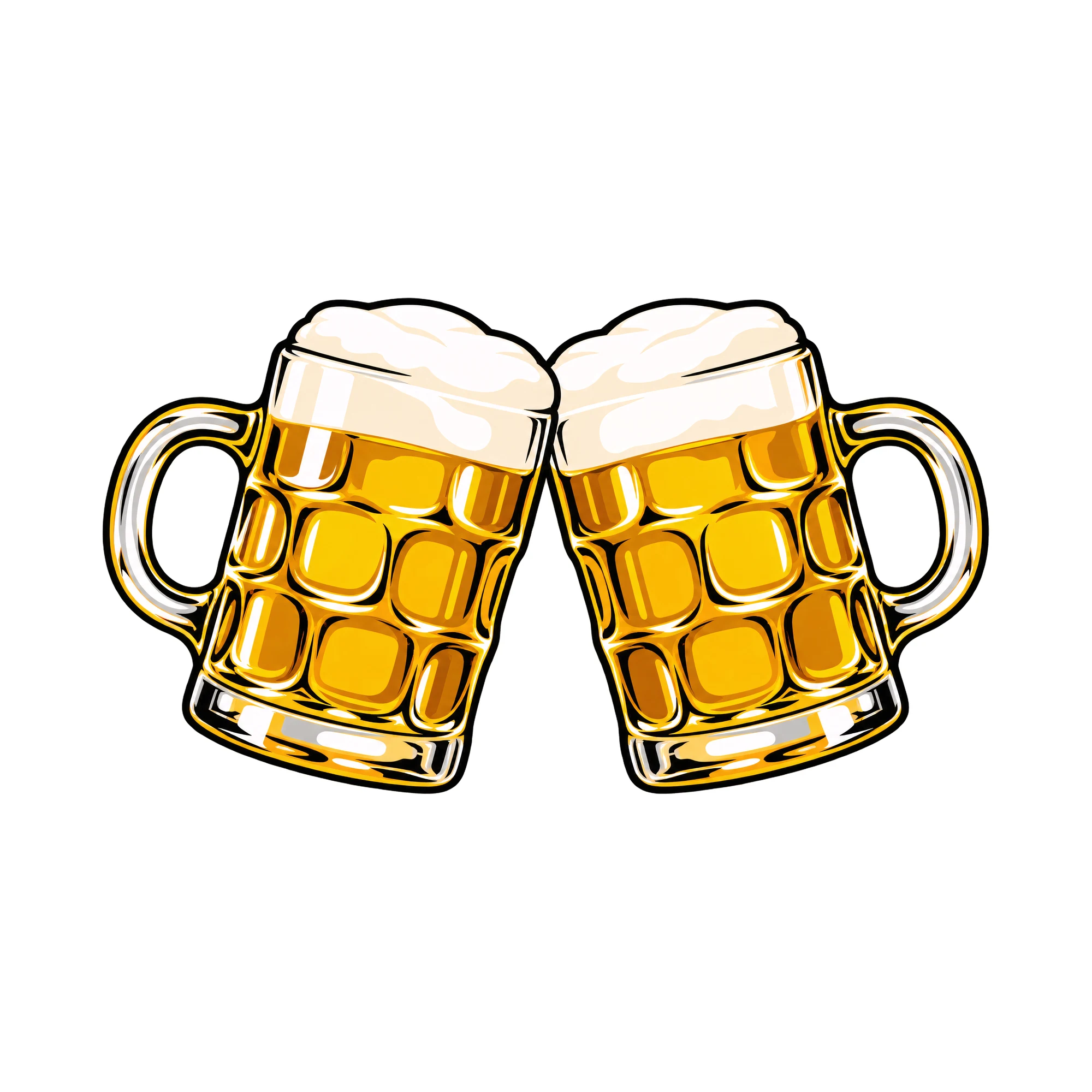 Bügelbild Maßkrüge Bier, Lustiger Shirt Motiv als Grafik auf weißem Hintergrund (BB014977)