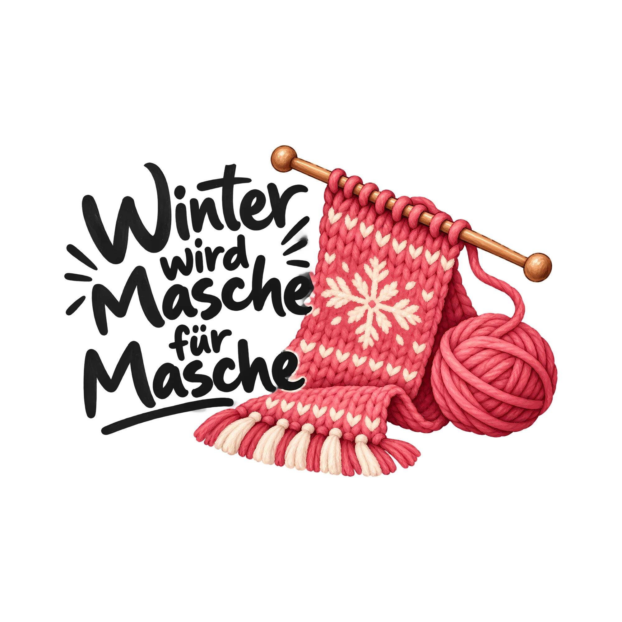 Bügelbild Winter wird Masche für Masche als Grafik auf weißem Hintergrund (BB012993)