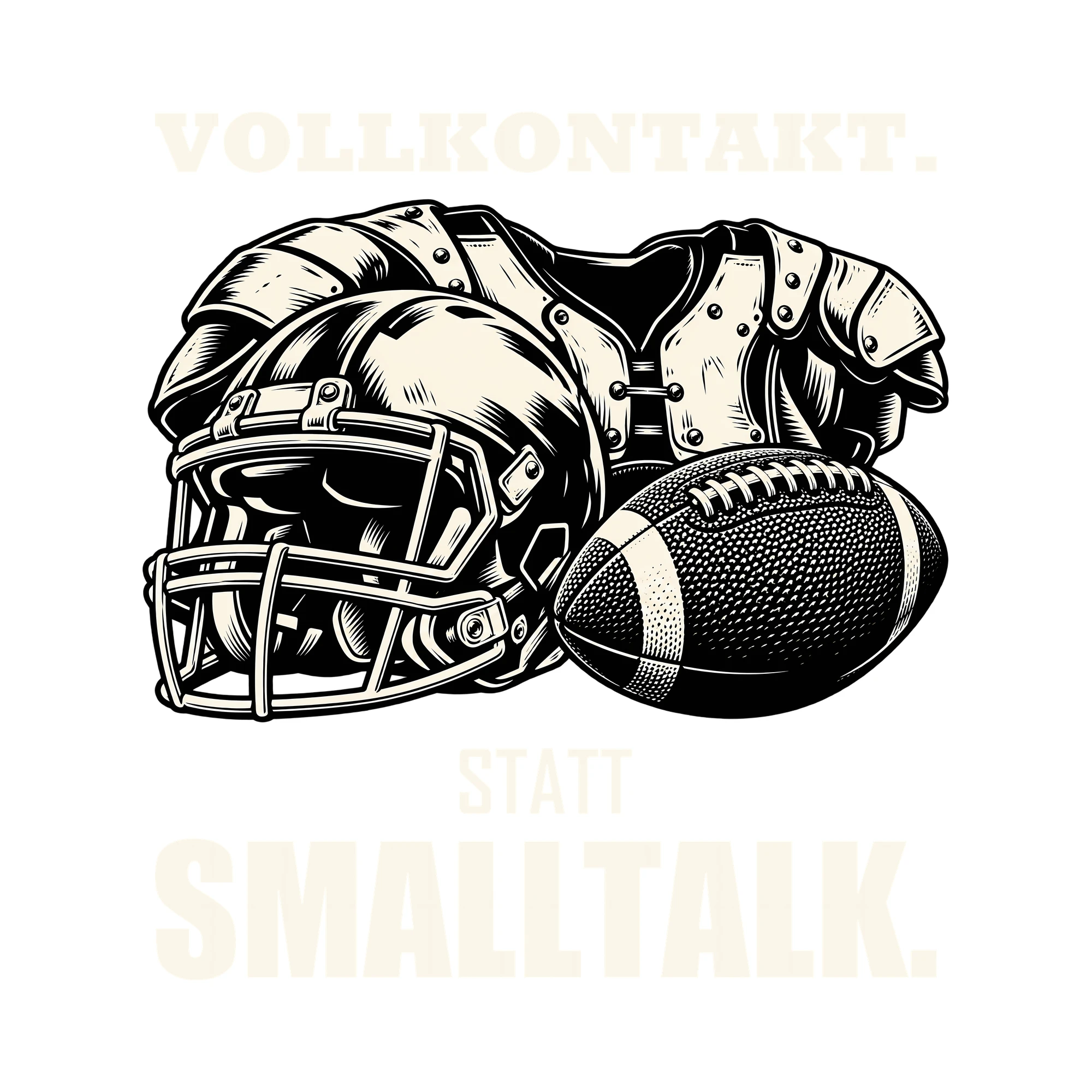 Bügelbild VOLLKONTAKT. STATT SMALLTALK. als Grafik auf weißem Hintergrund (BB013715)