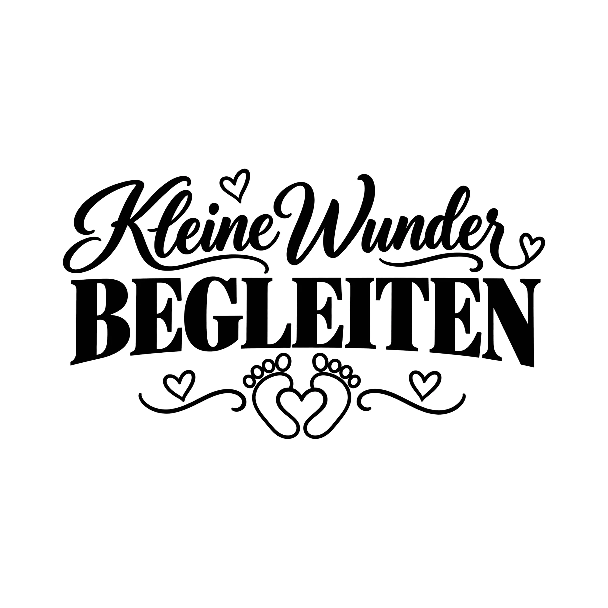 Bügelbild Kleine Wunder begleiten als Grafik auf weißem Hintergrund (BB011560)