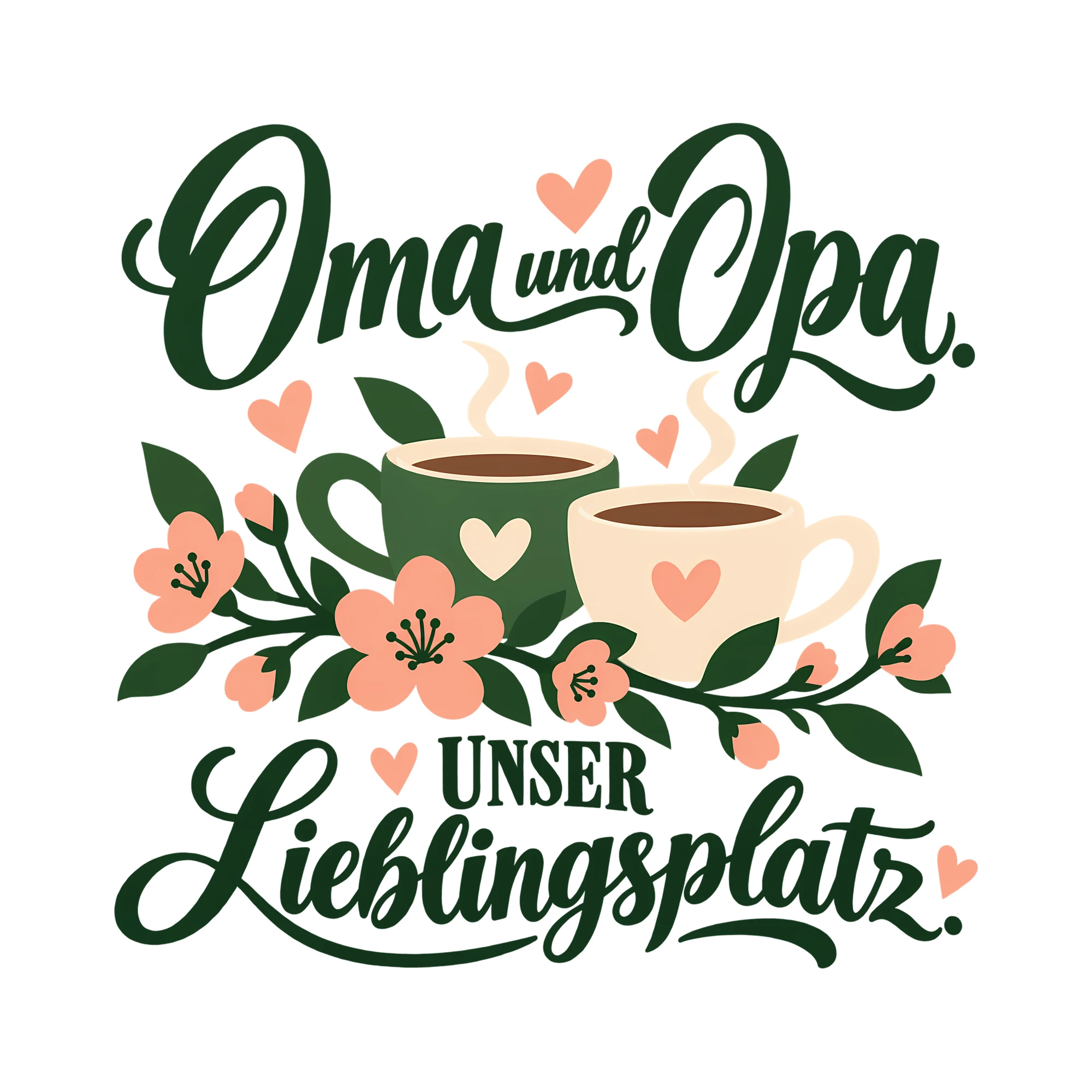 Bügelbild Oma und Opa. Unser Lieblingsplatz. als Grafik auf weißem Hintergrund (BB012517)