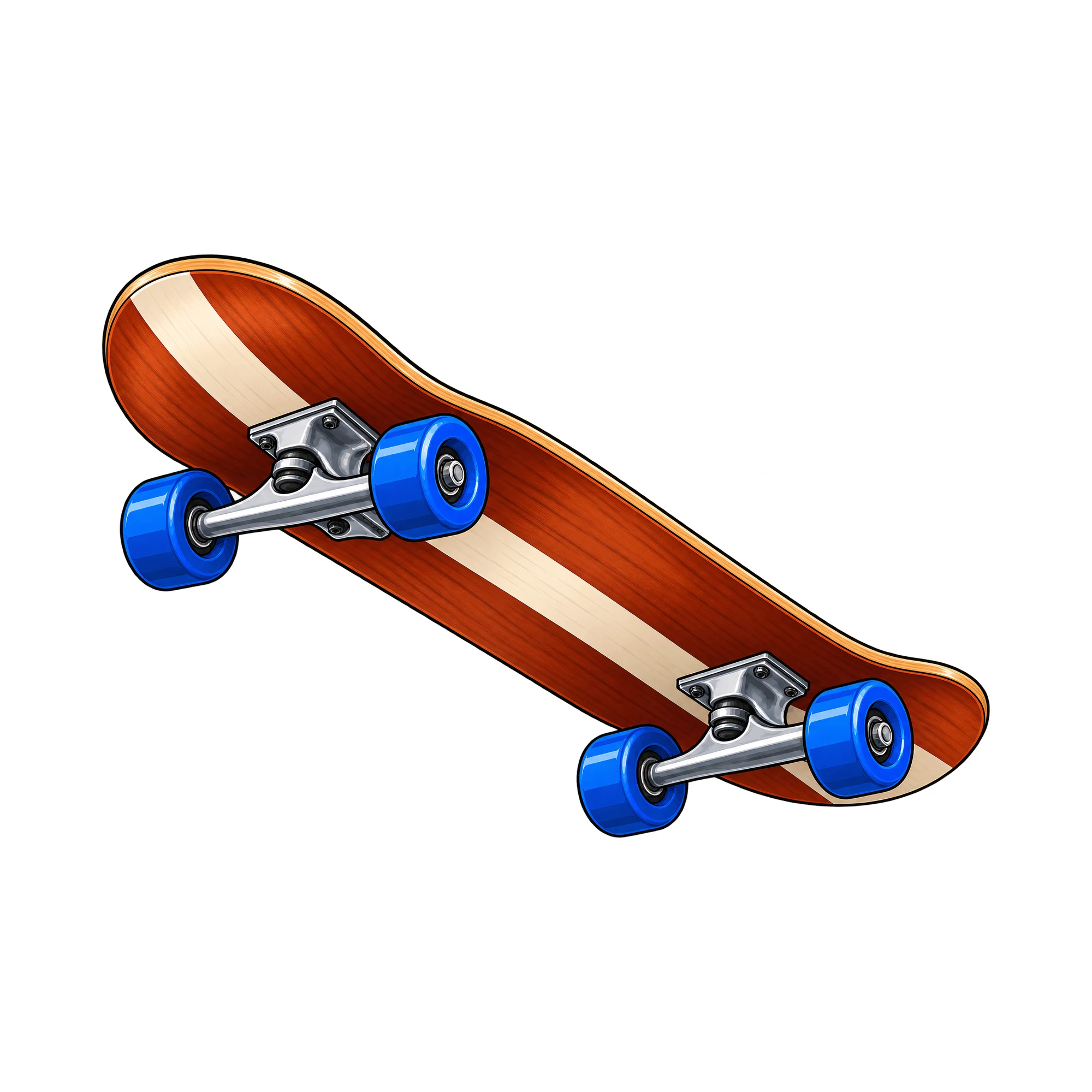 Bügelbild Skateboard, Lustiger Shirt Motiv als Grafik auf weißem Hintergrund (BB015599)