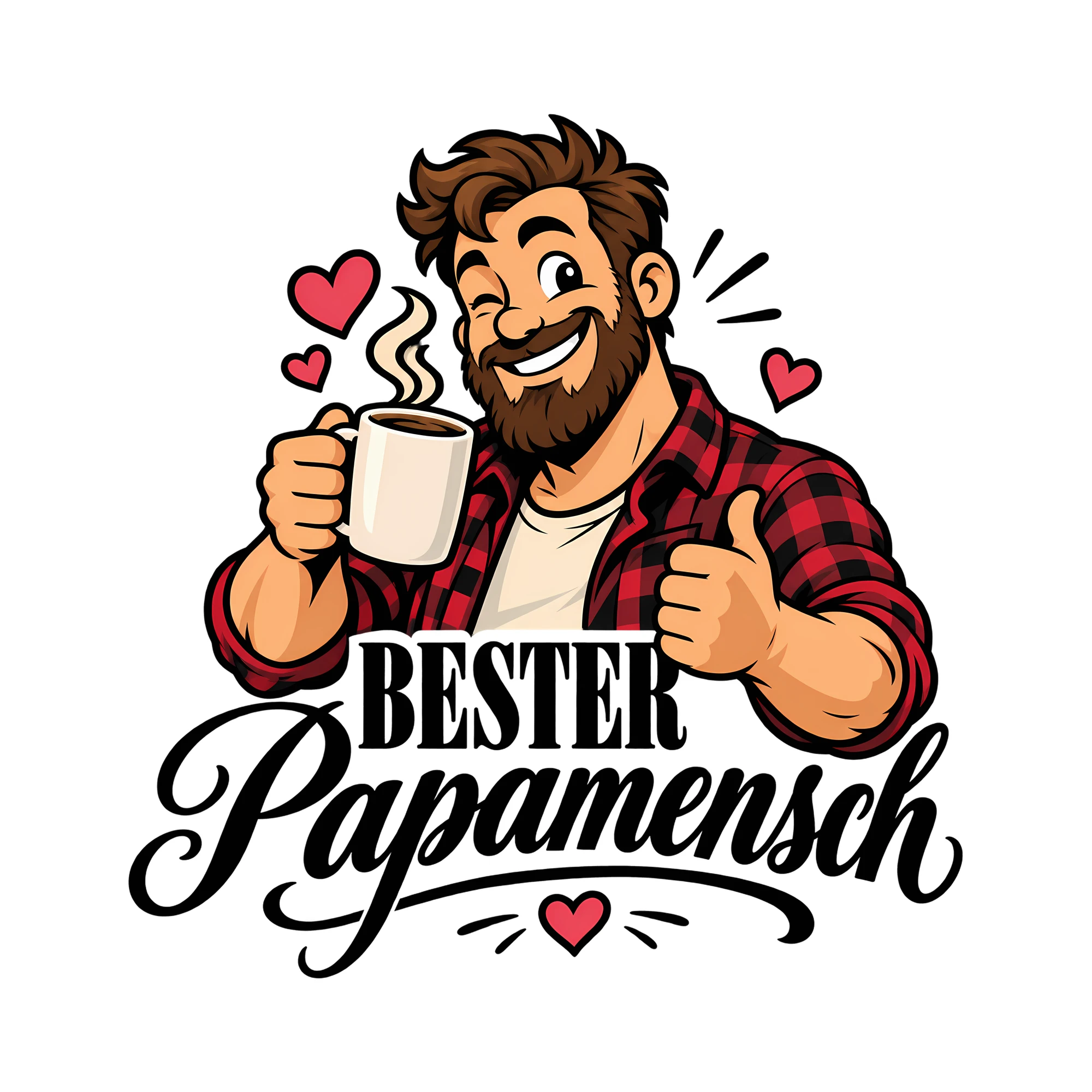 Bügelbild Bester Papamensch als Grafik auf weißem Hintergrund (BB012349)