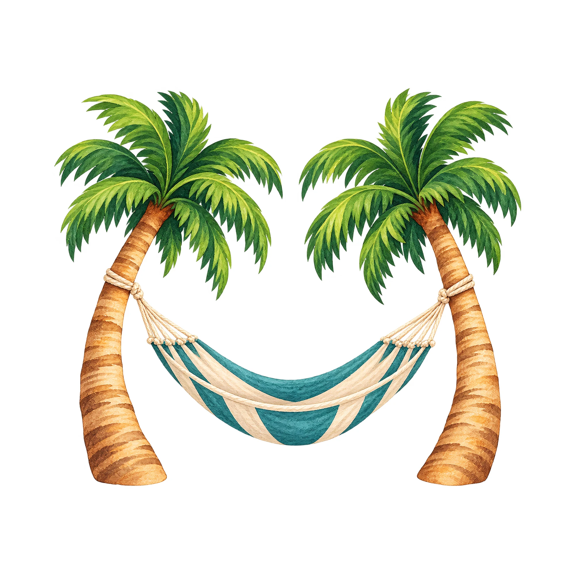 Bügelbild Urlaub Hängematte, Lustiger Shirt Motiv als Grafik auf weißem Hintergrund (BB015378)