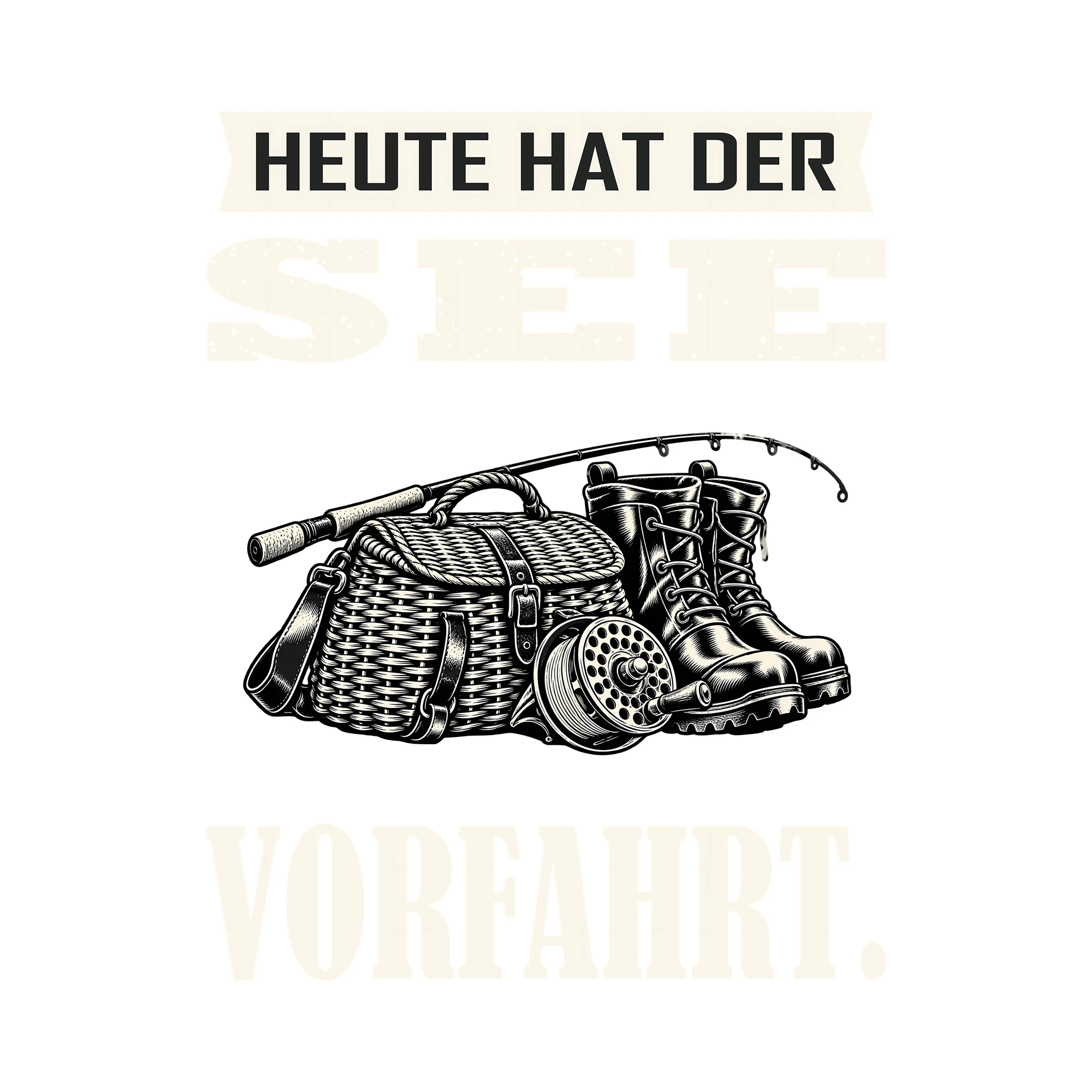 Bügelbild HEUTE HAT DER SEE VORFAHRT. als Grafik auf weißem Hintergrund (BB012675)