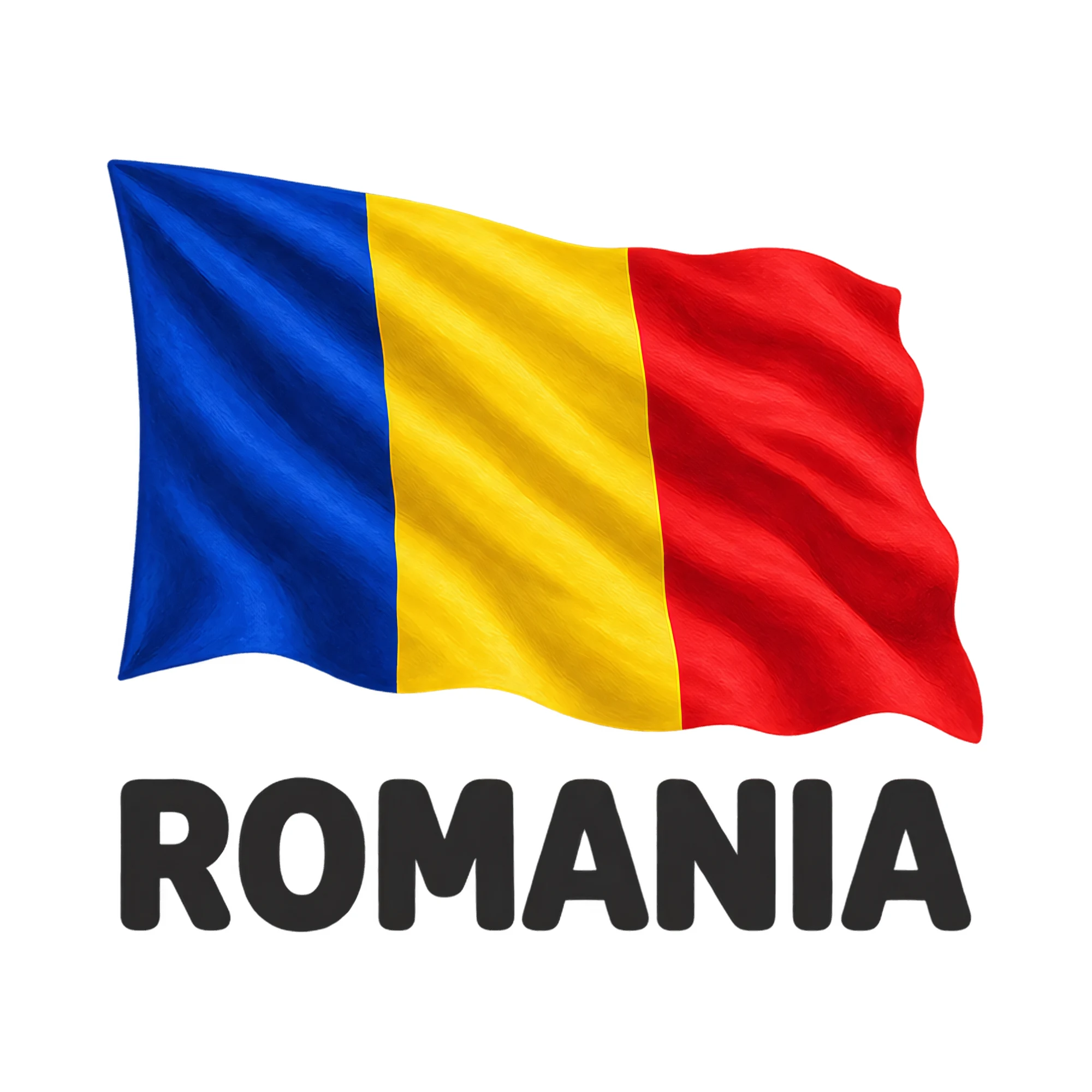 Bügelbild Romania, Lustiger Shirt Spruch als Grafik auf weißem Hintergrund (BB018103)