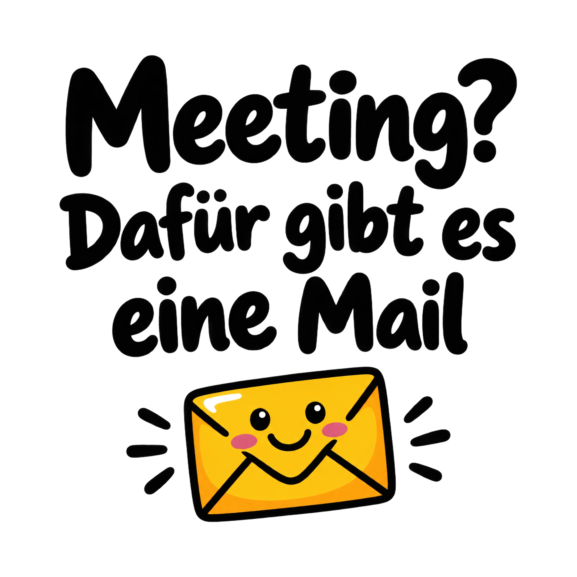 Bügelbild Meeting? Dafür gibt es eine Mail, Beruf Shirt Spruch als Grafik auf weißem Hintergrund (BB016615)