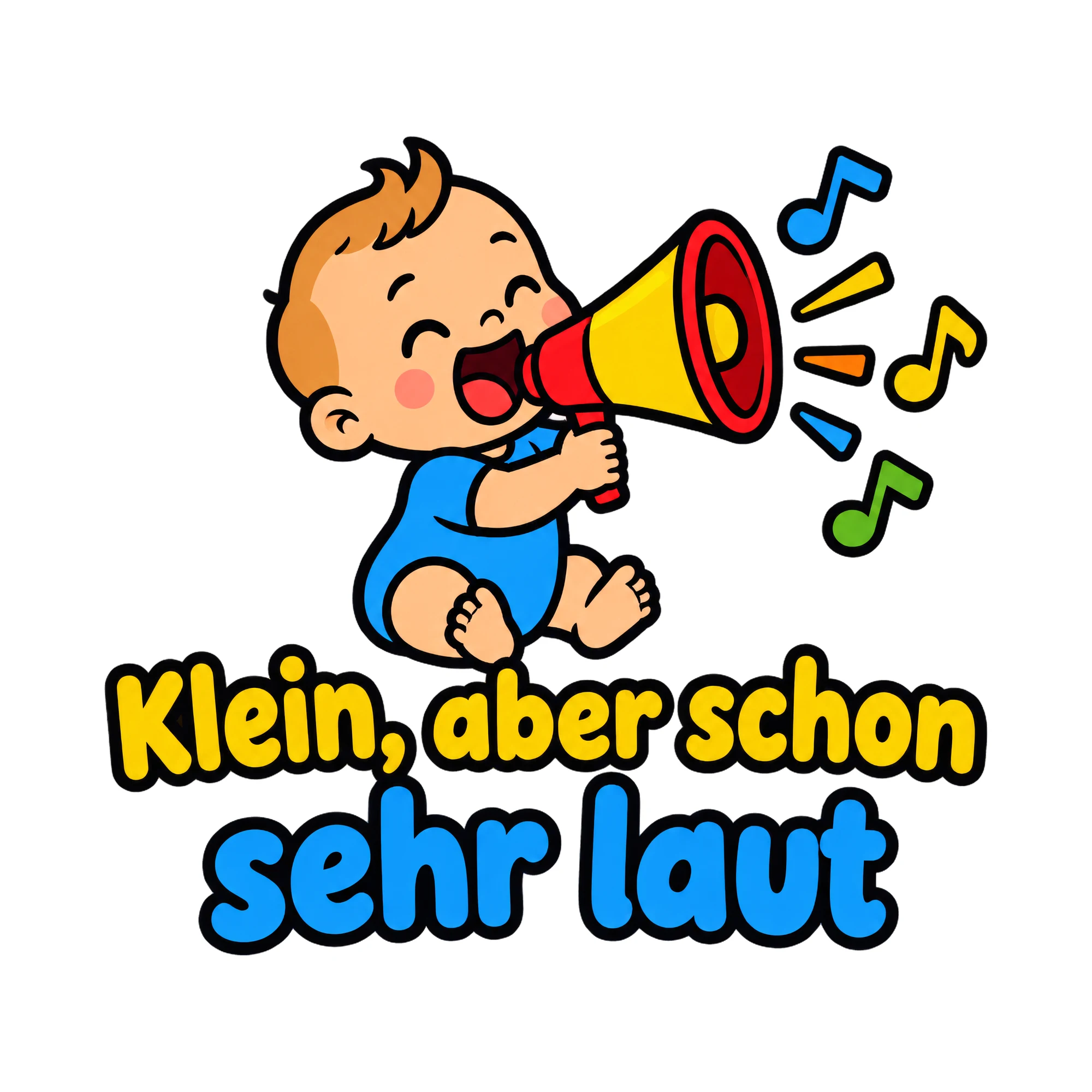Bügelbild Klein, aber schon sehr laut als Grafik auf weißem Hintergrund (BB020062)