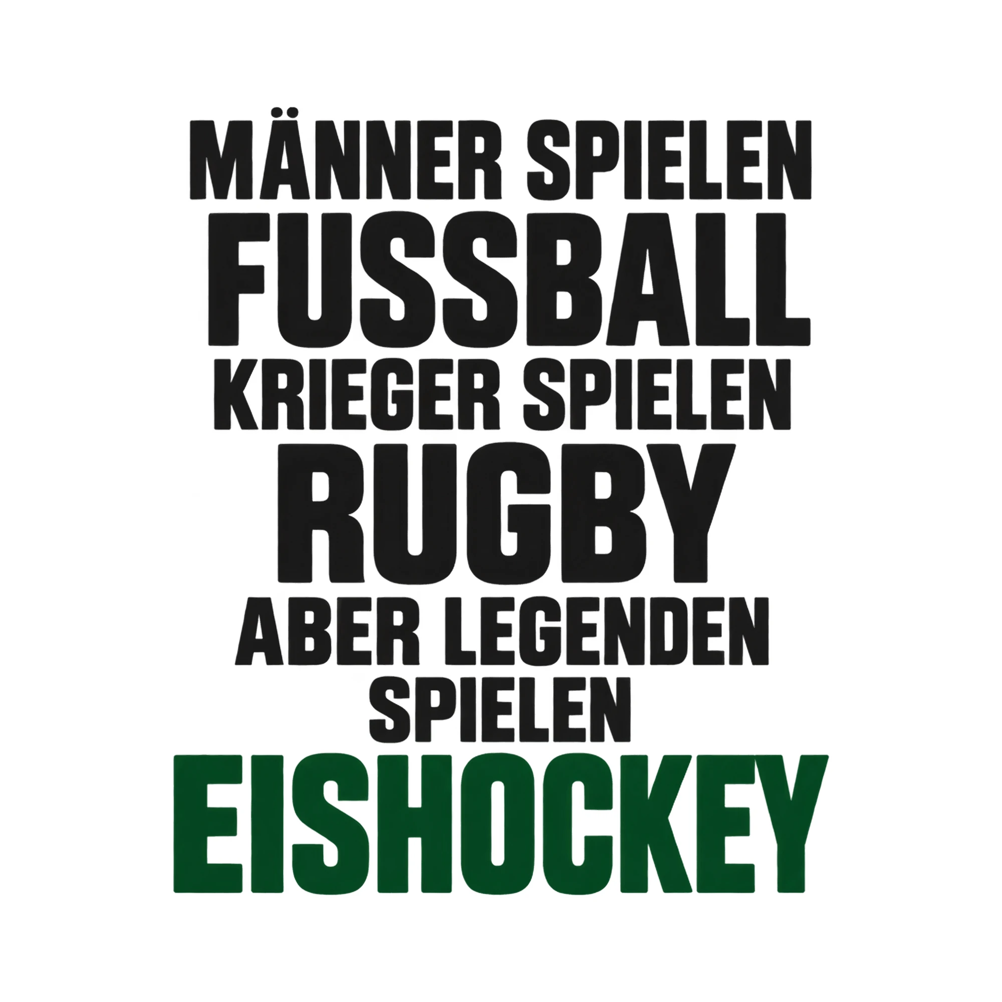 Bügelbild Männer Spielen Fussball Krieger Spielen Rugby Aber Legenden Spielen Eishockey als Grafik auf weißem Hintergrund (BB016054)