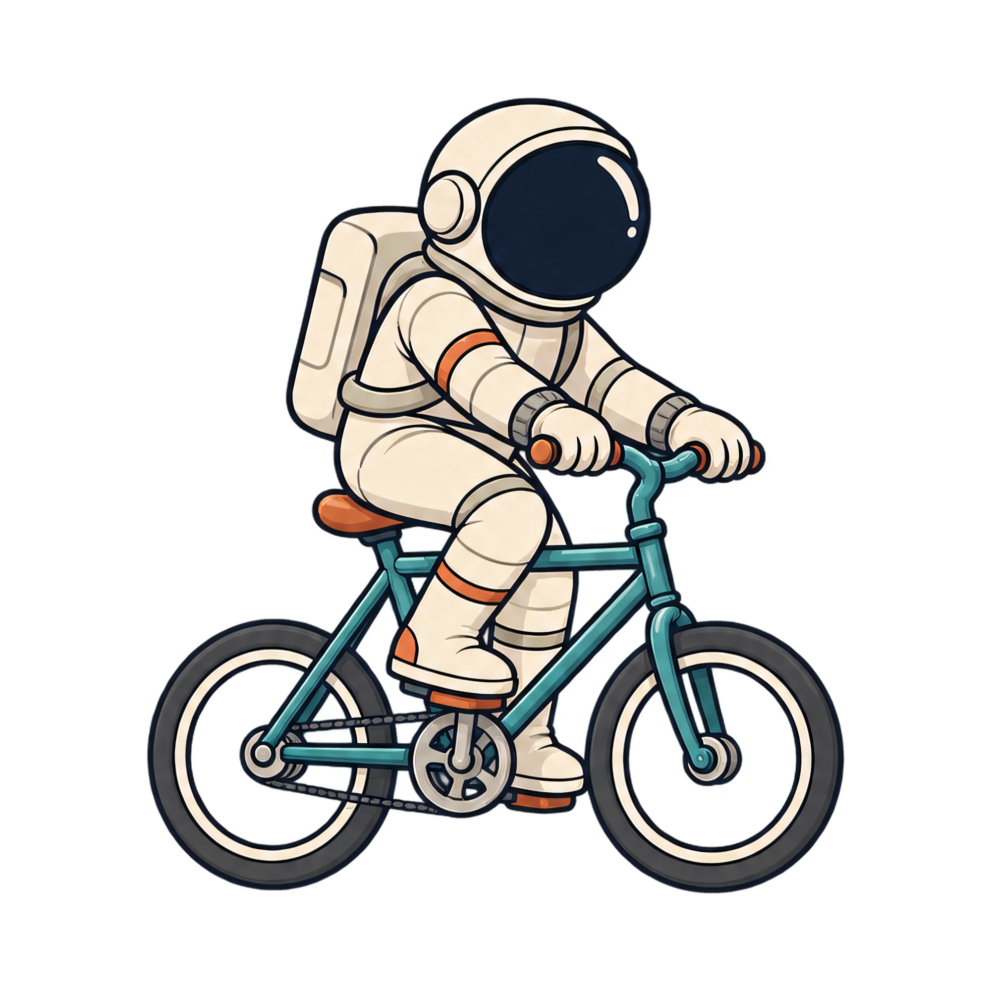 Bügelbild Bike To The Moon, Lustiger Shirt Motiv als Grafik auf weißem Hintergrund (BB016081)
