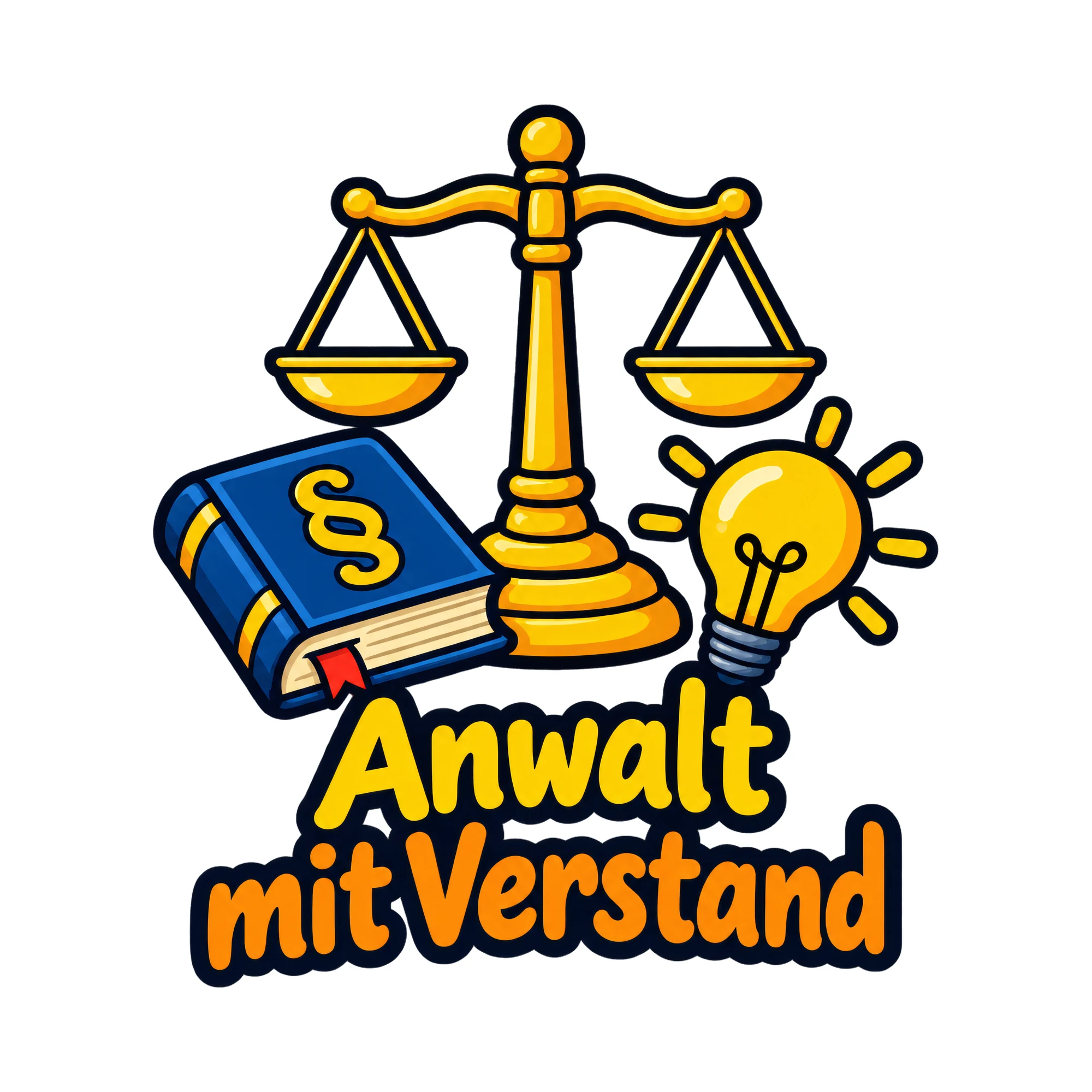 Bügelbild Anwalt mit Verstand, Beruf Shirt Spruch als Grafik auf weißem Hintergrund (BB016655)