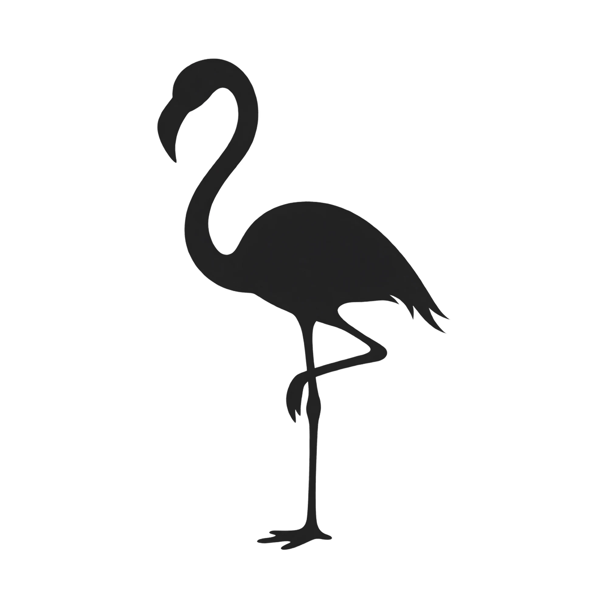 Bügelbild Flamingo Silhouette, Tiere Shirt Spruch als Grafik auf weißem Hintergrund (BB018338)