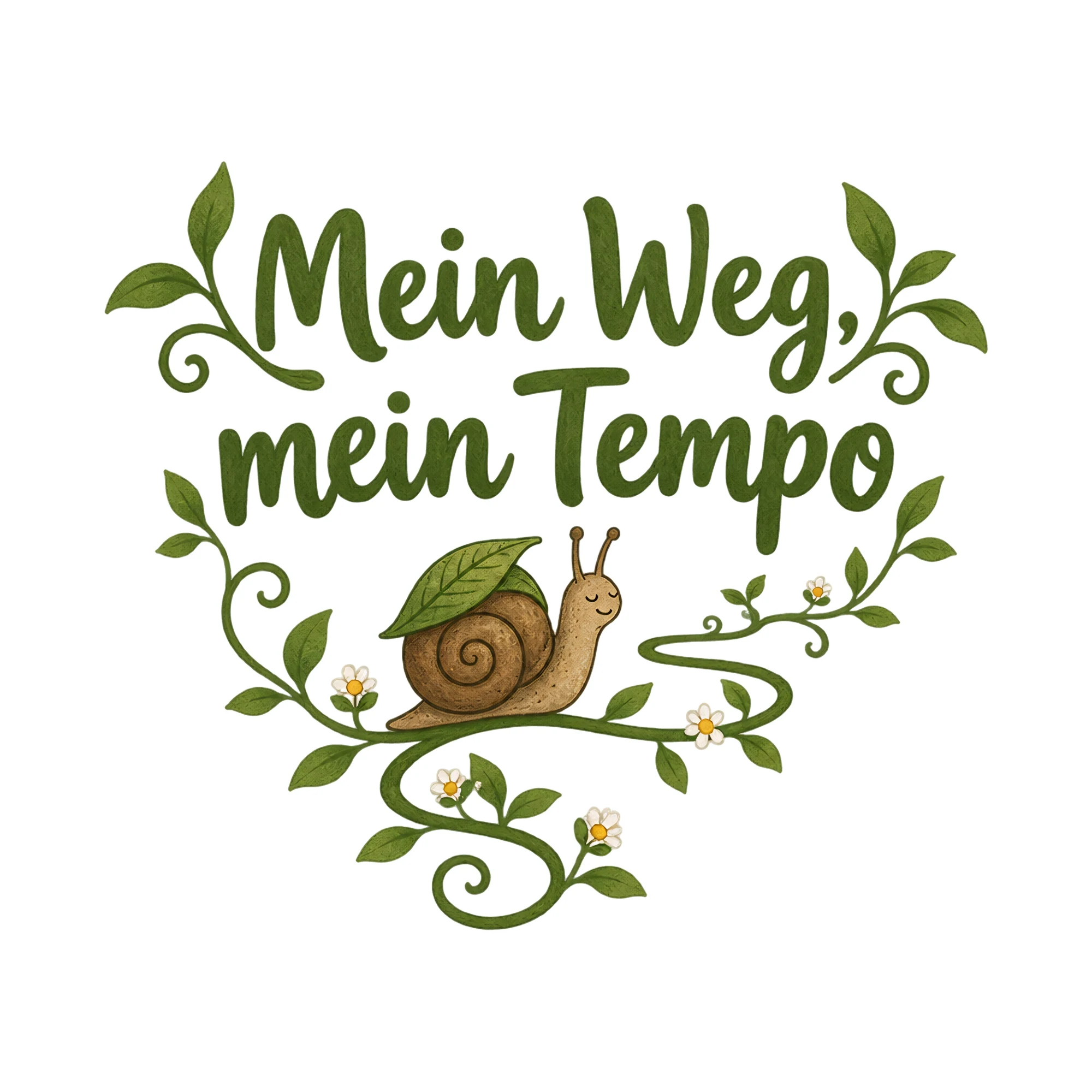 Bügelbild Mein Weg, mein Tempo als Grafik auf weißem Hintergrund (BB019738)