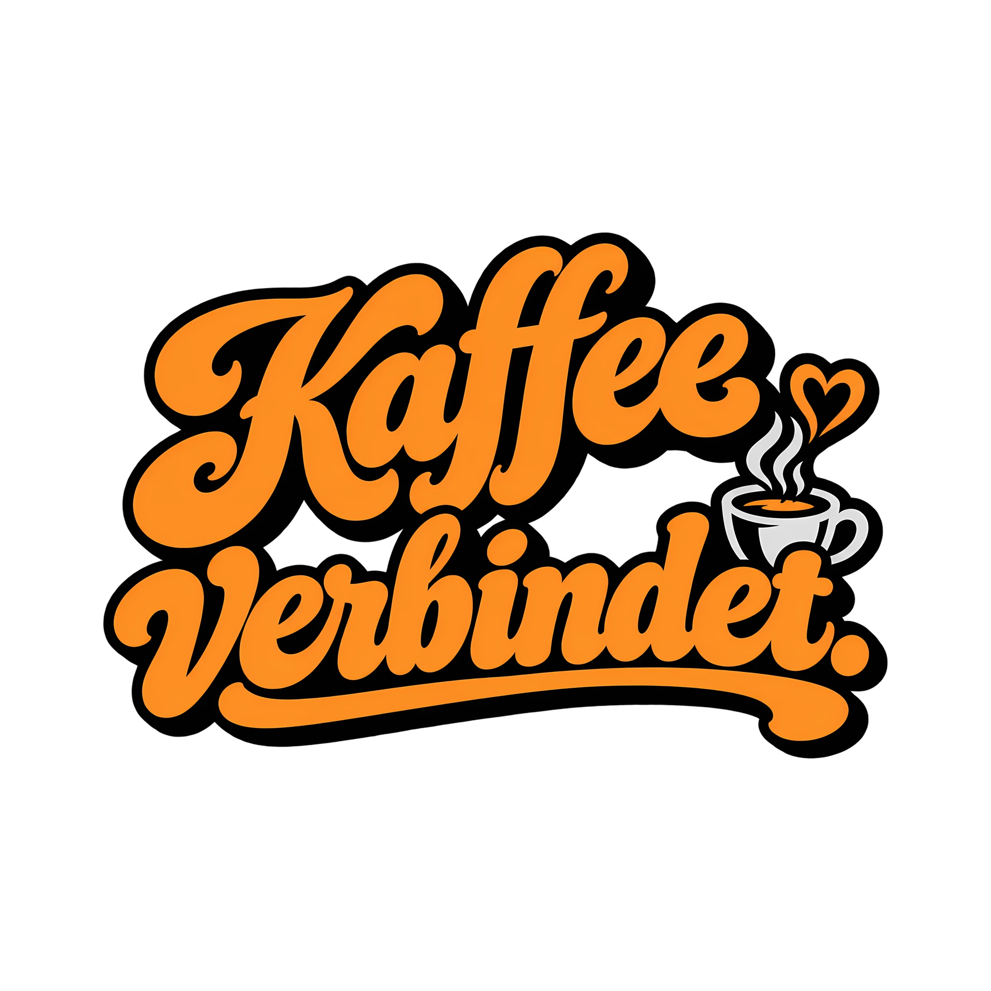 Bügelbild Kaffee verbindet als Grafik auf weißem Hintergrund (BB012099)