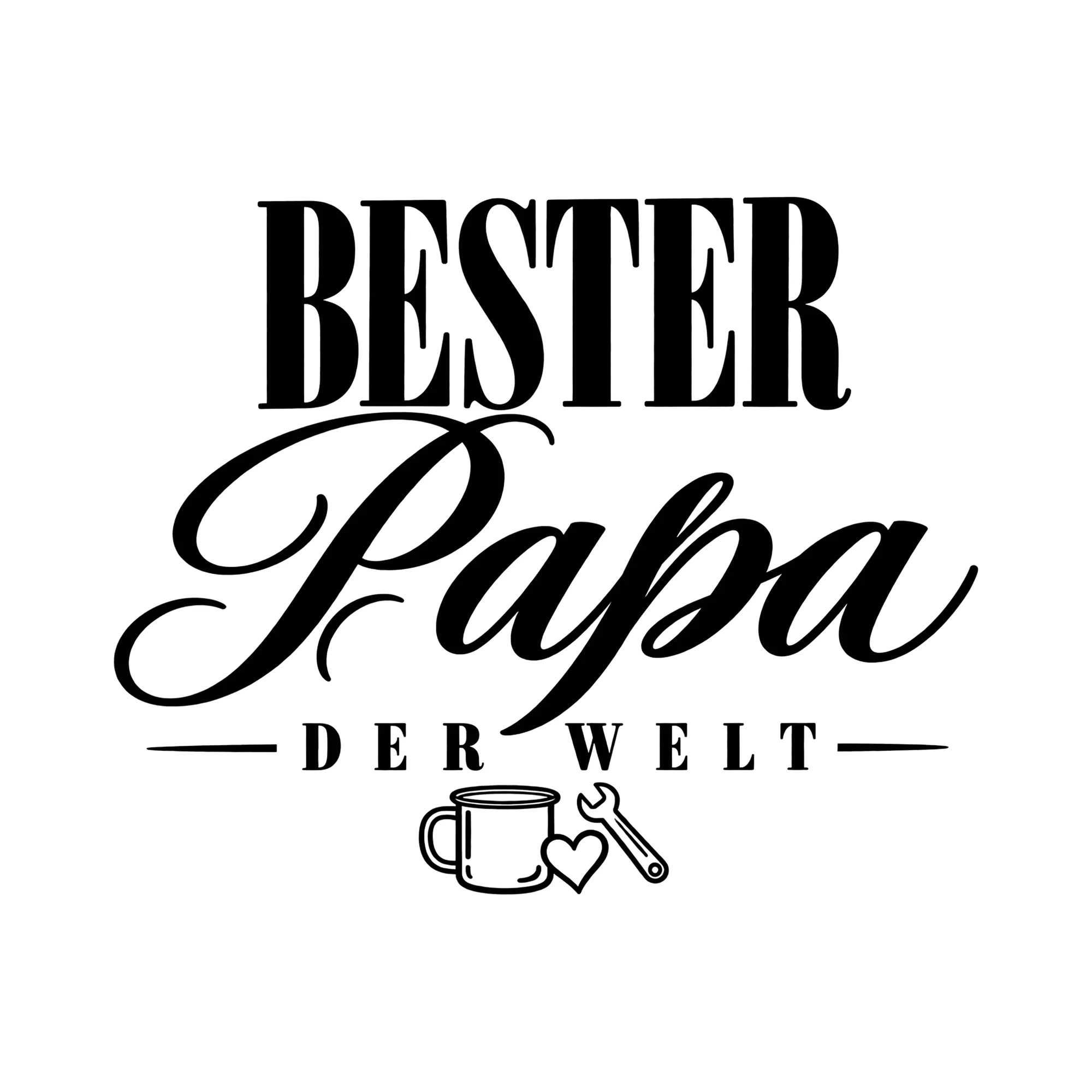 Bügelbild Bester Papa der Welt als Grafik auf weißem Hintergrund (BB012359)